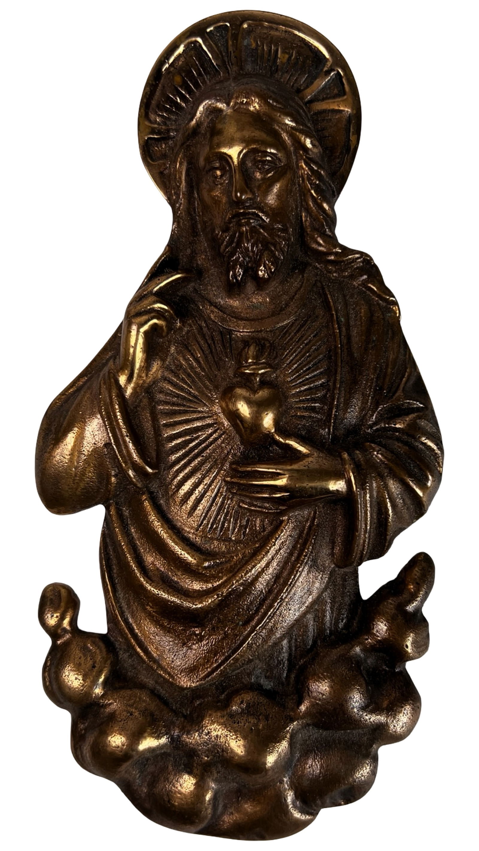 Sacred Heart of Jesus Religious Bronze Wall Plaque (1 of 4)