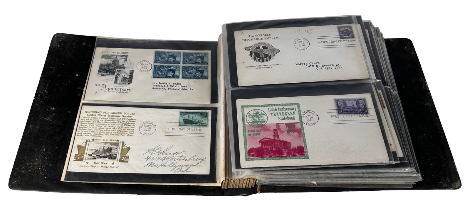 Group of 1940s-1950s FDC First Day Covers in Album (1 of 9)