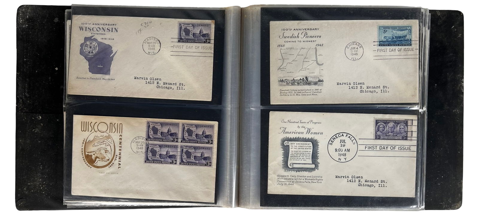Group of 1940s-1950s FDC First Day Covers in Album - 5