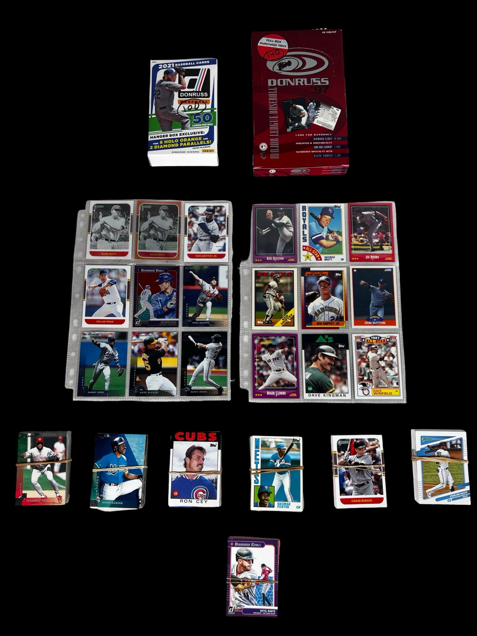 Baseball Card Collection- 1980s-2021 Stars, HoFs, (1 of 4)