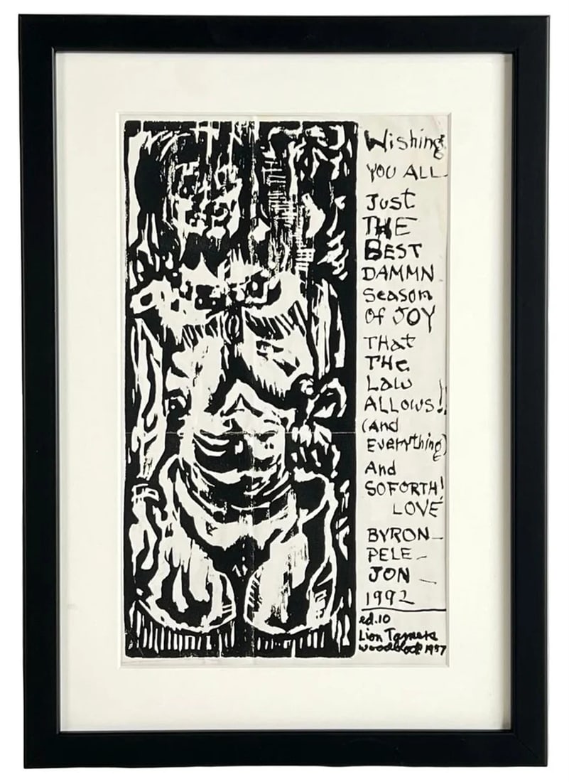 Byron Randall Original Woodcut Holiday Greeting (1 of 3)