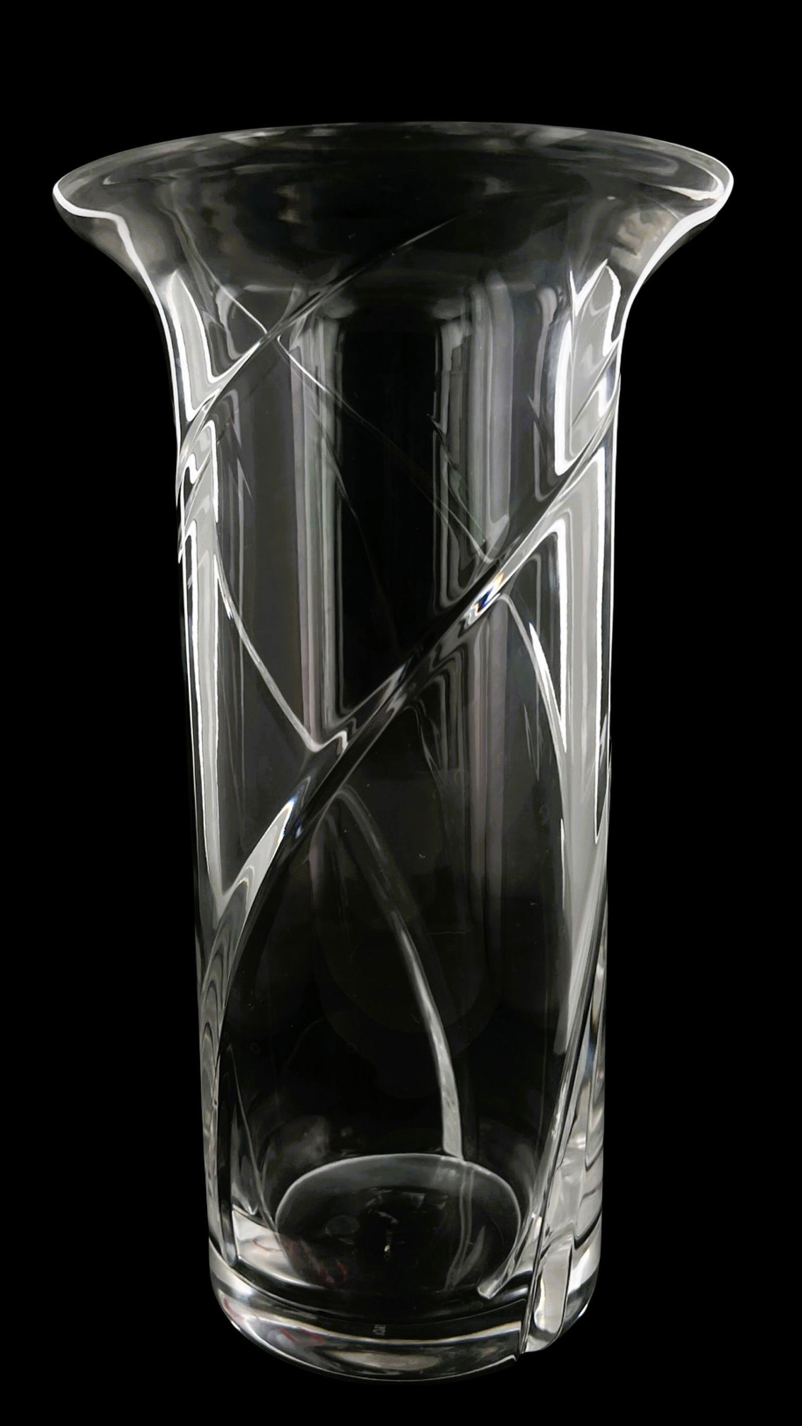 Tiffany & Co. Swirl Optic Cut Crystal Art Vase (1 of 3)