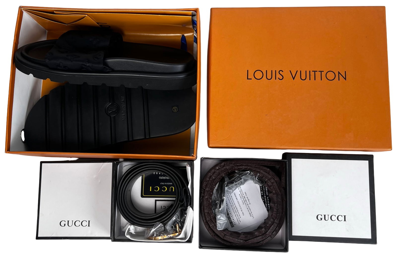 Designer Inspired Mens Accessories -Sandals & Belt (1 of 5)