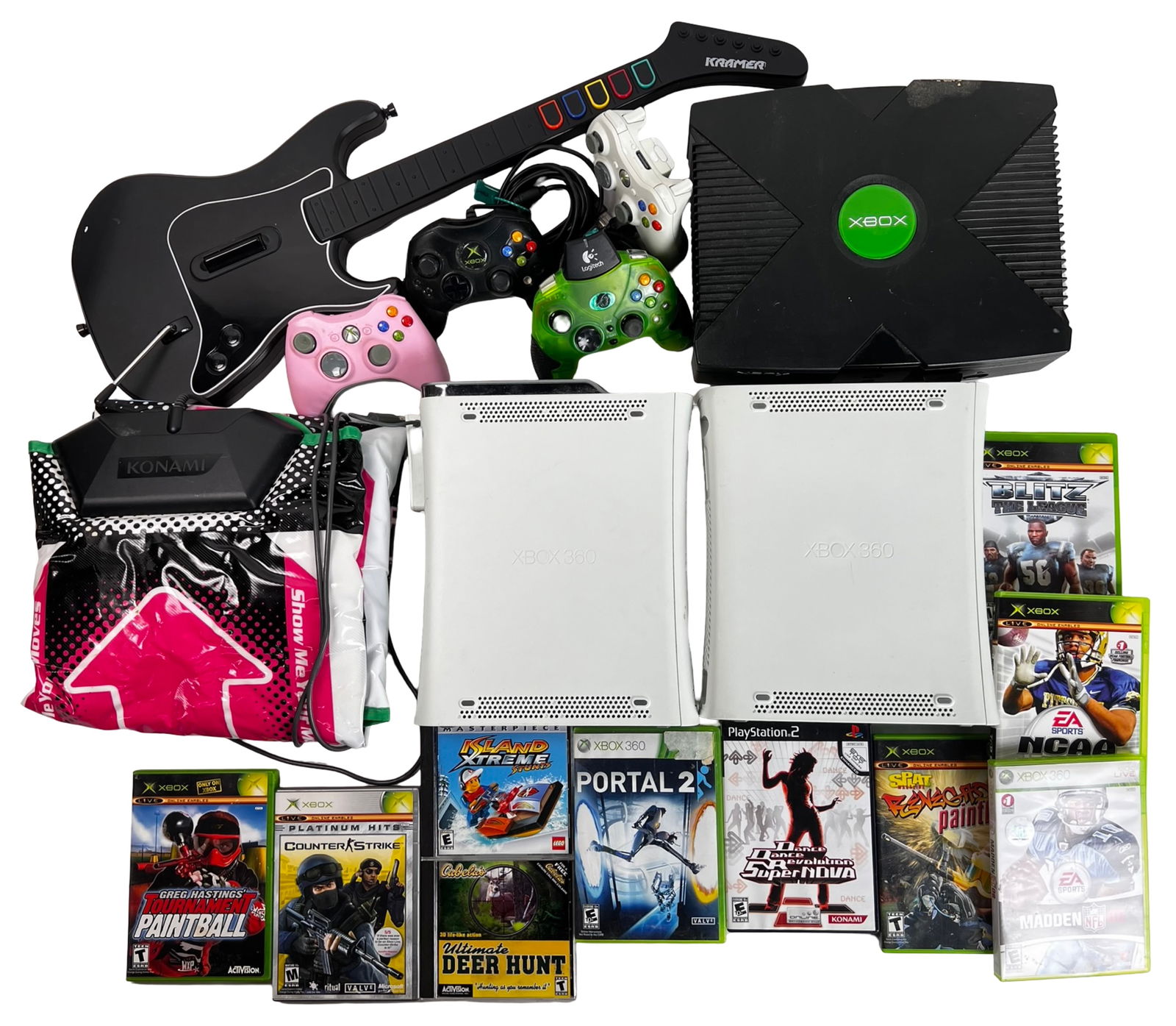 Xbox, Xbox 360 & PS 2 Consoles, Controllers, Games (1 of 6)