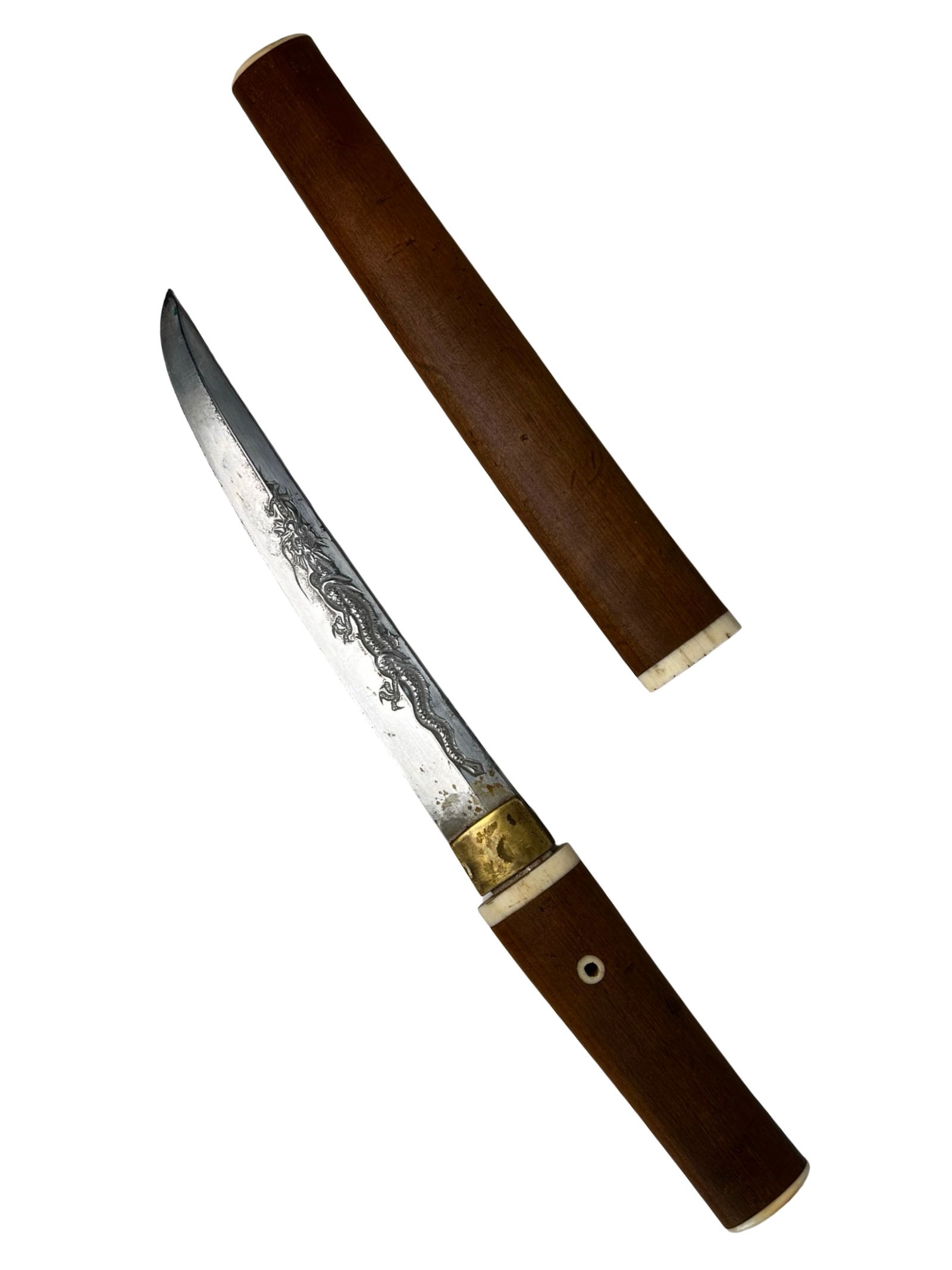 Japanese Tanto Knife with Wood & Bone Handle (1 of 5)