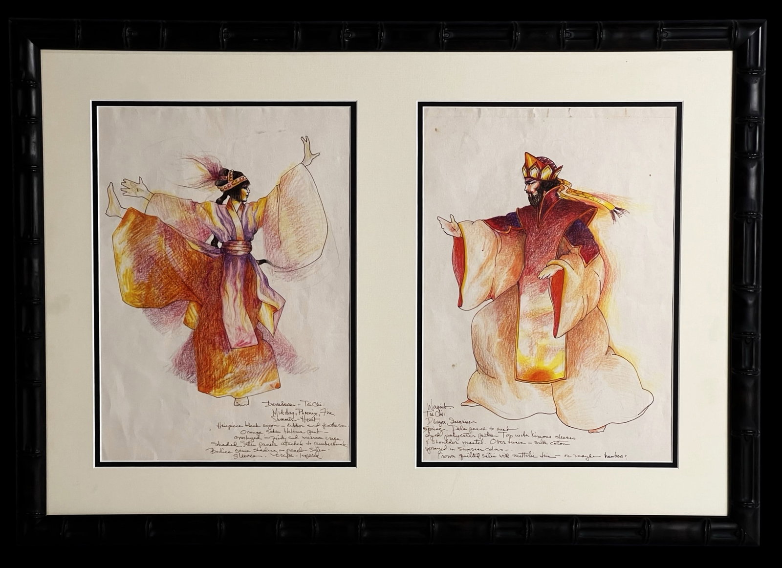 Vintage Theater Costume Design Drawings - Tai Chi (1 of 5)