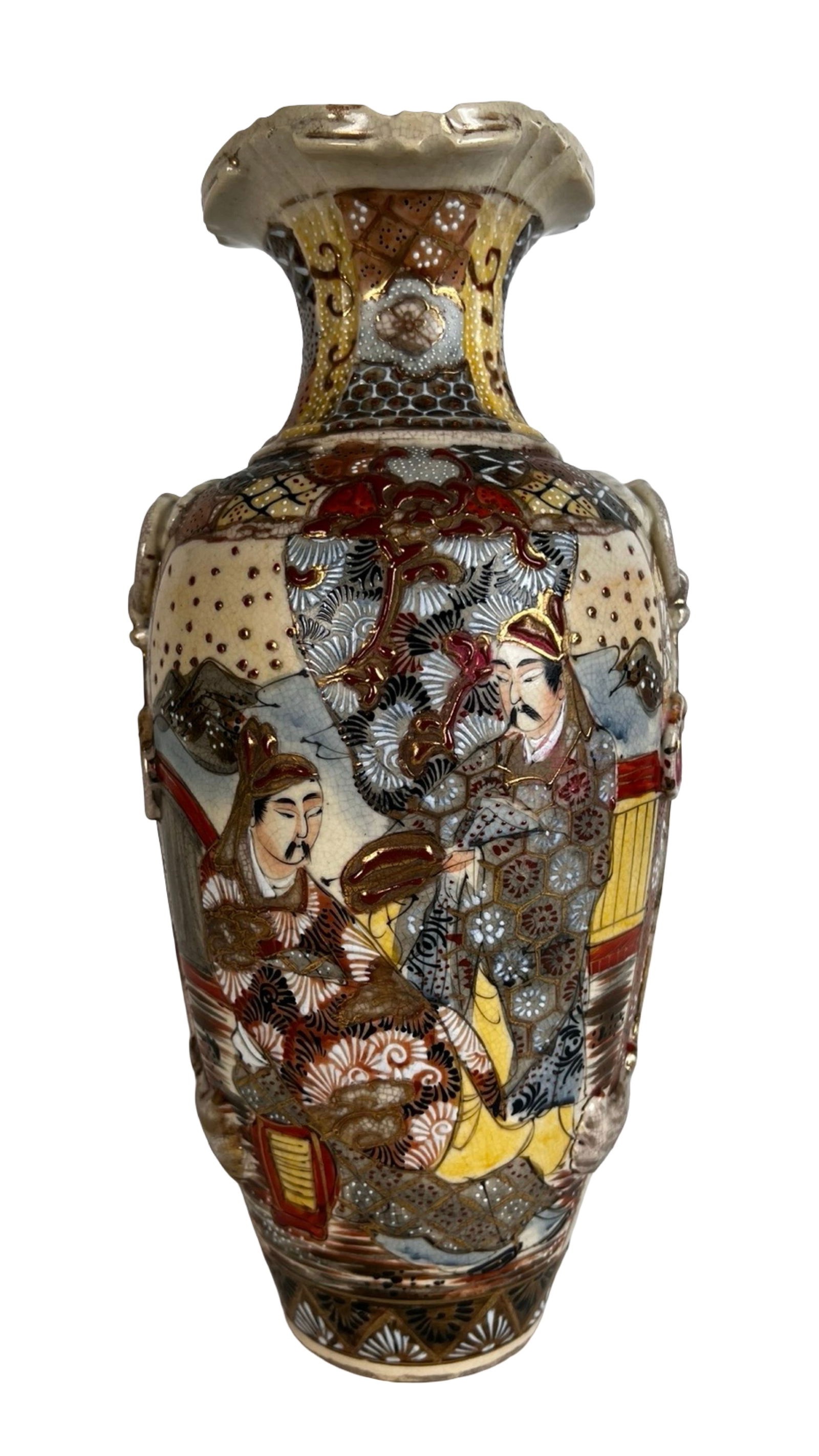 Japanese Meiji Period Satsuma Earthenware Vase (1 of 6)