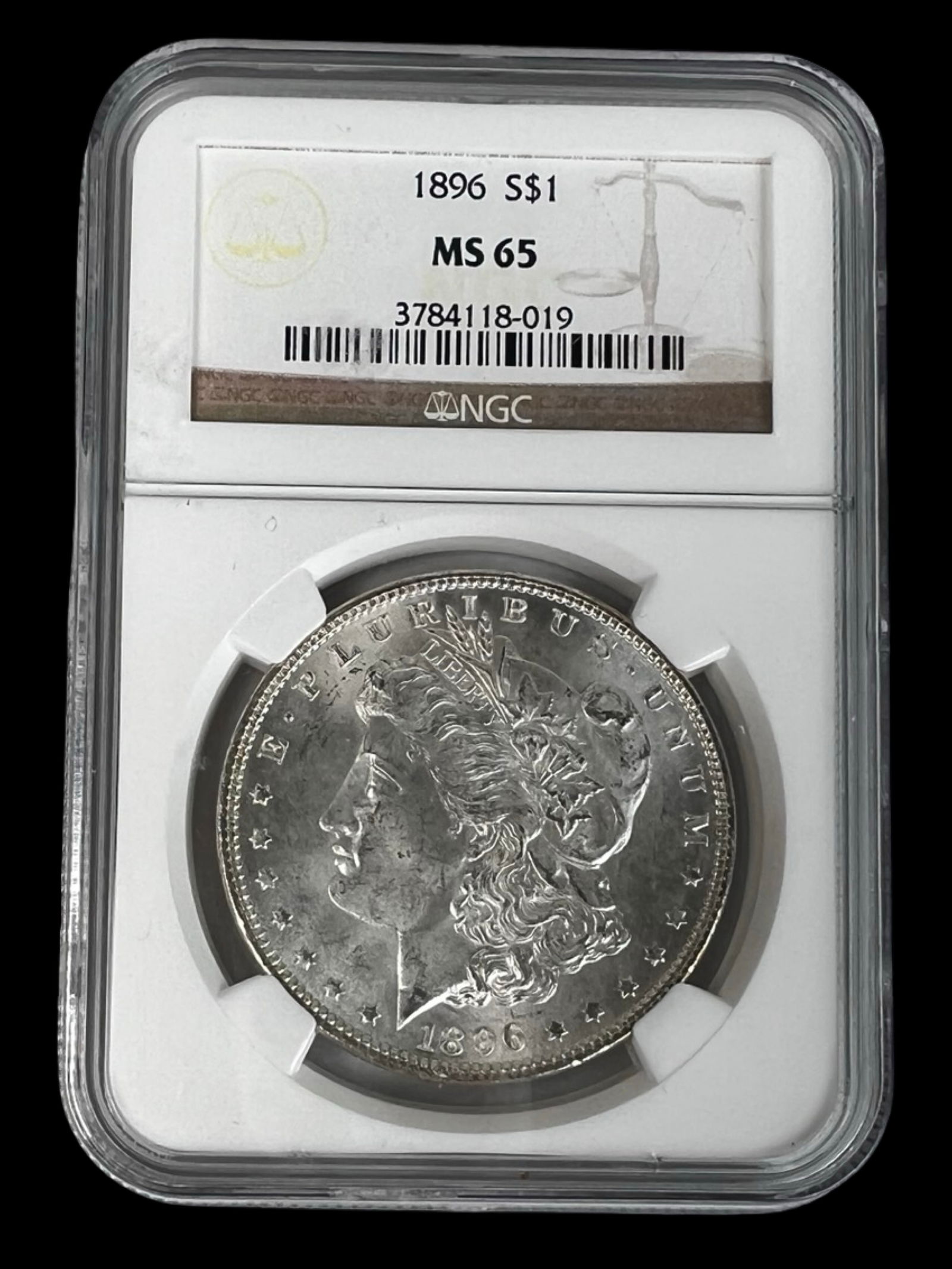 1896 US Morgan Silver Dollar Coin MS65 (1 of 2)