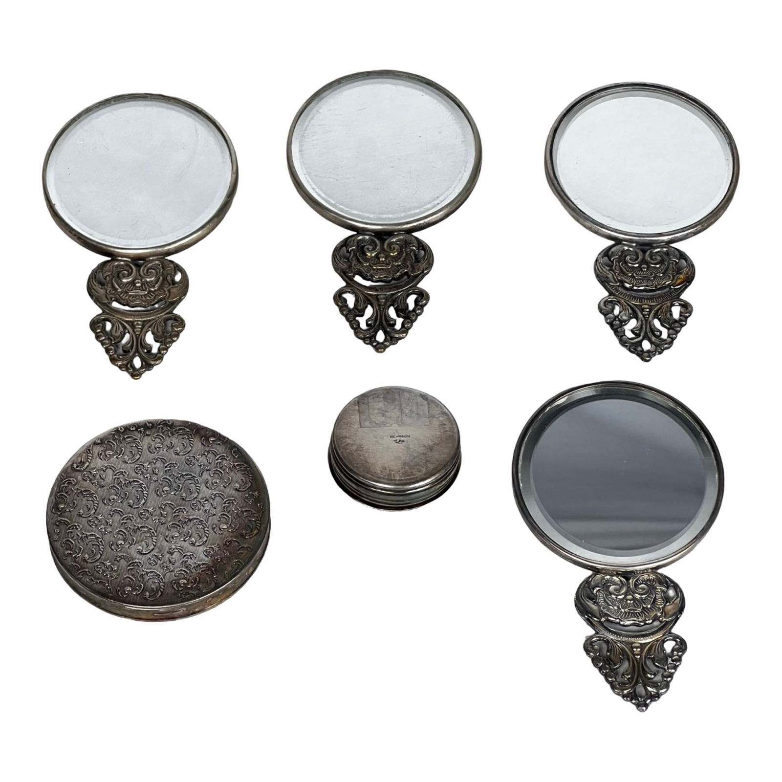 Hans Jensen Denmark Repousse Mirrors & Compacts - 2