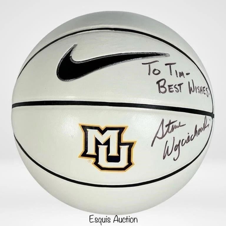 Steve Wojciechowski Signed Marquette Basketball: Own a piece of Marquette University basketball history with this autographed basketball signed by Steve Wojciechowski. As a former standout player for the Marquette Golden Eagles and now the head