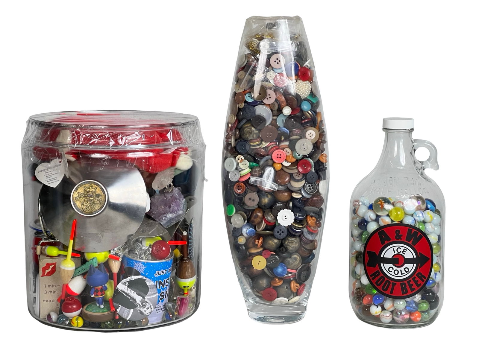 Mystery Jars Lot - Vintage Buttons, Marbles & Col (1 of 3)