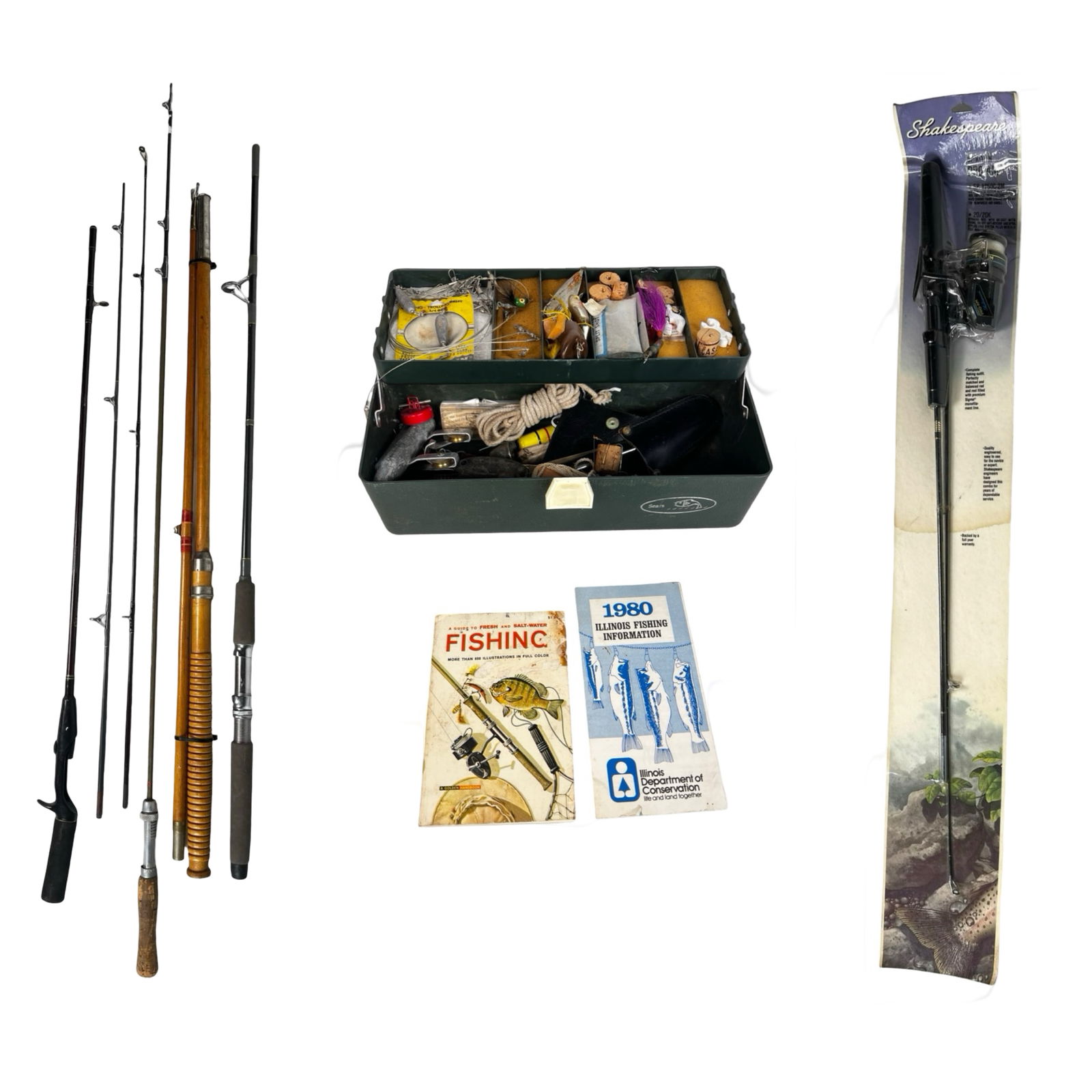 Vintage Fishing Rods, Tackle Box & Shakespeare (1 of 6)