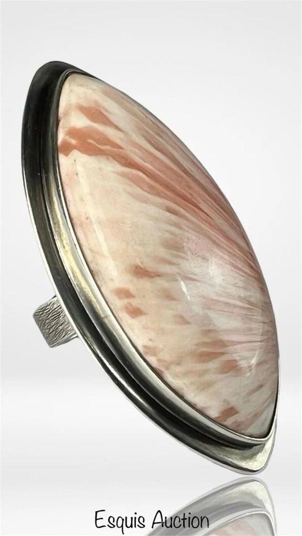 Striking Sterling Silver Scolecite Ring - 3