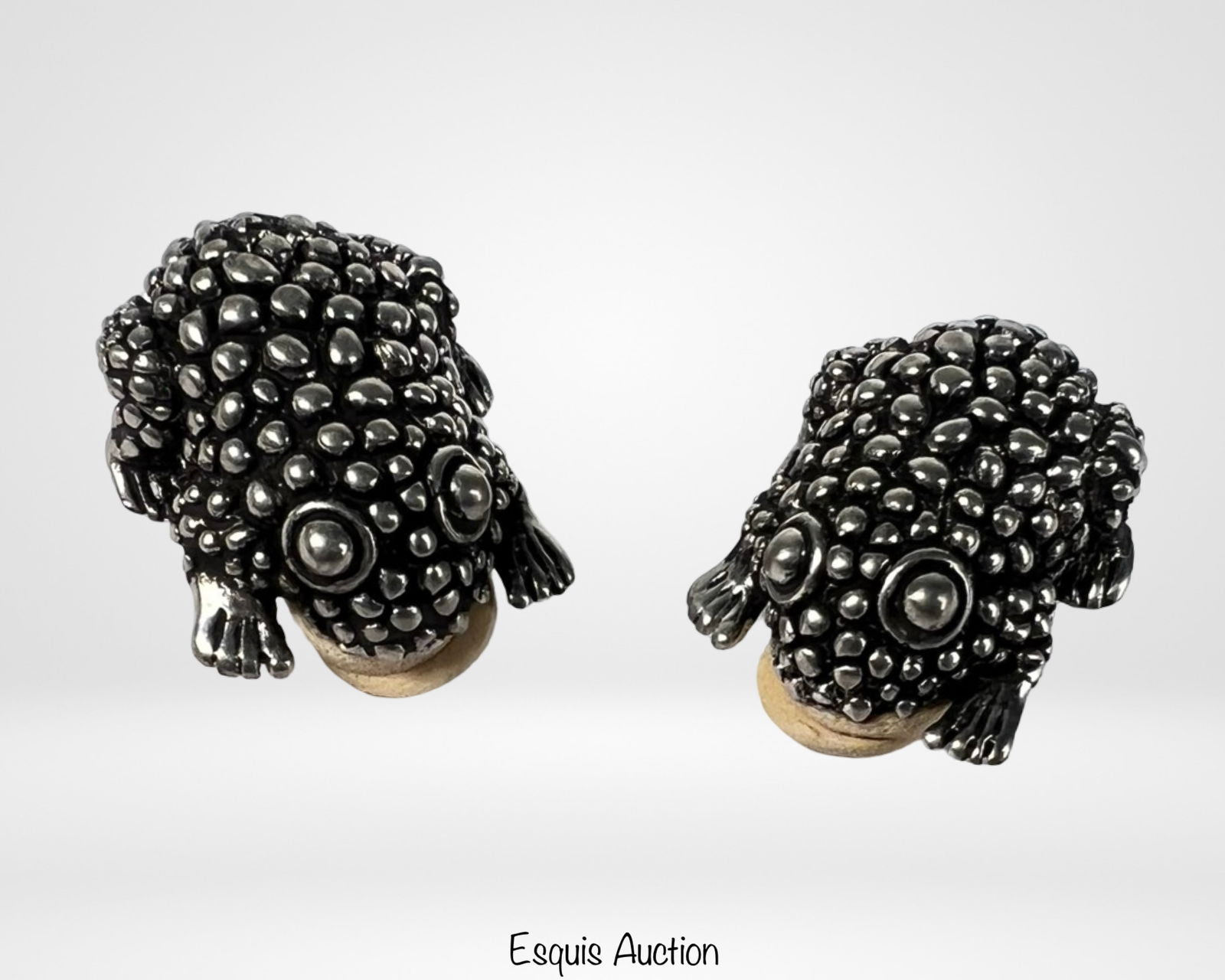 Cabot Statement Frog Mesh Choker Necklace Set - 4