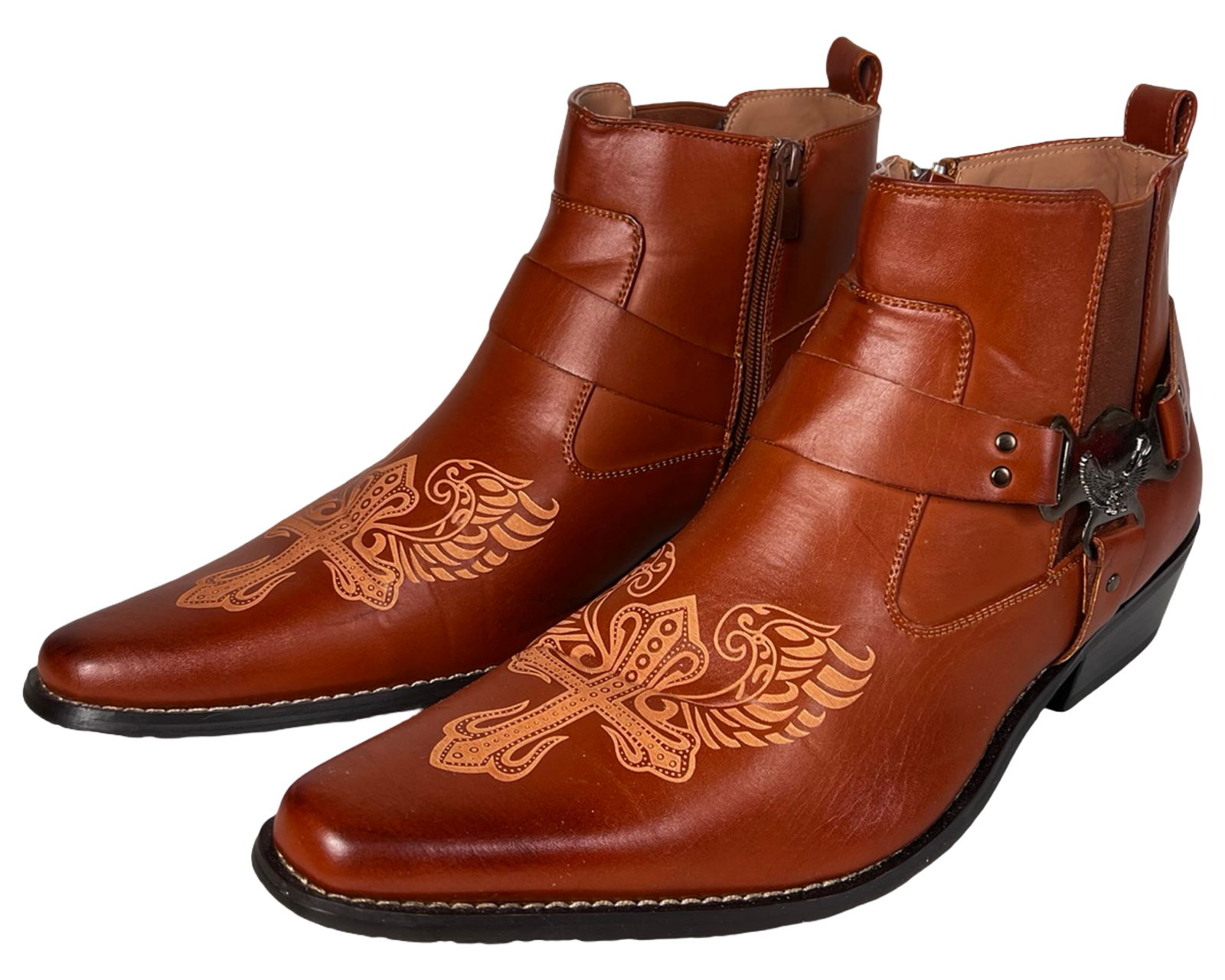 Alberto Fellini Leather Cowboy Ankle Boots Sz 13 (1 of 4)