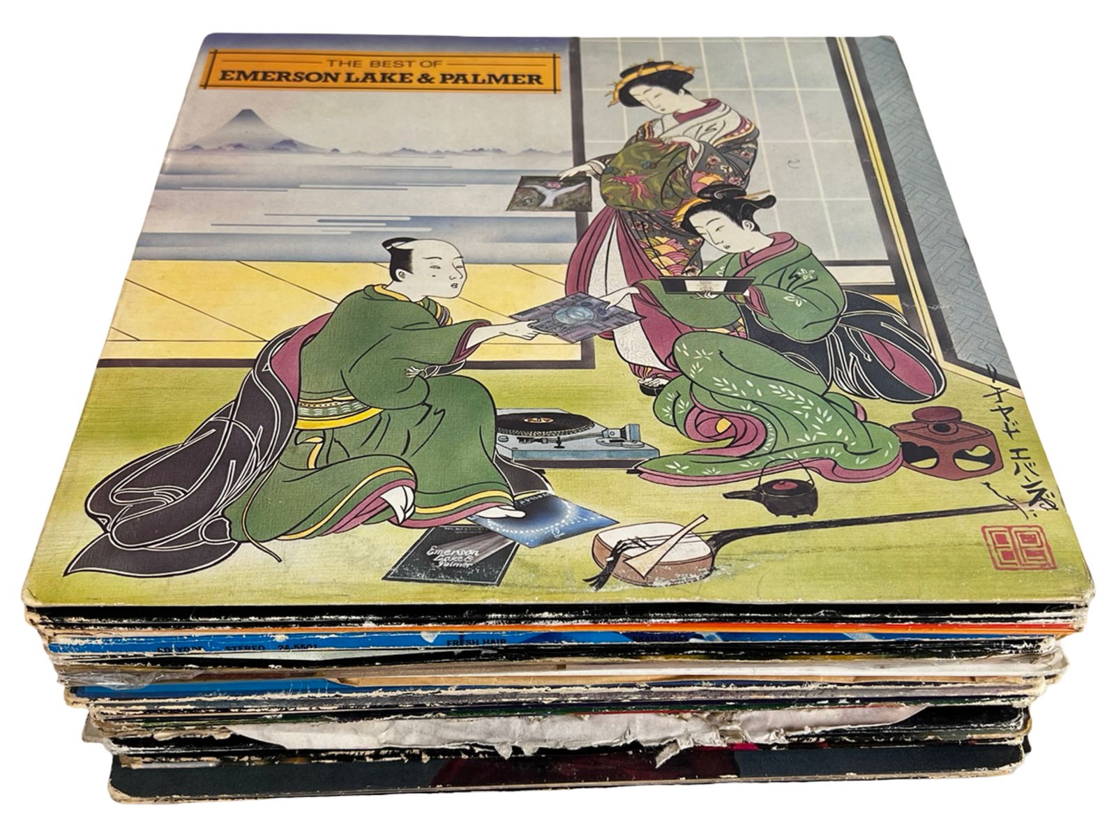 Vintage Vinyl LP Records - Rock, Pop, Soul: Large mixed lot of vintage LP records featuring a wide range of artists and genres from the 1960s through the 1980s. This group includes classic rock, pop, soul, Broadway soundtracks, and compilation