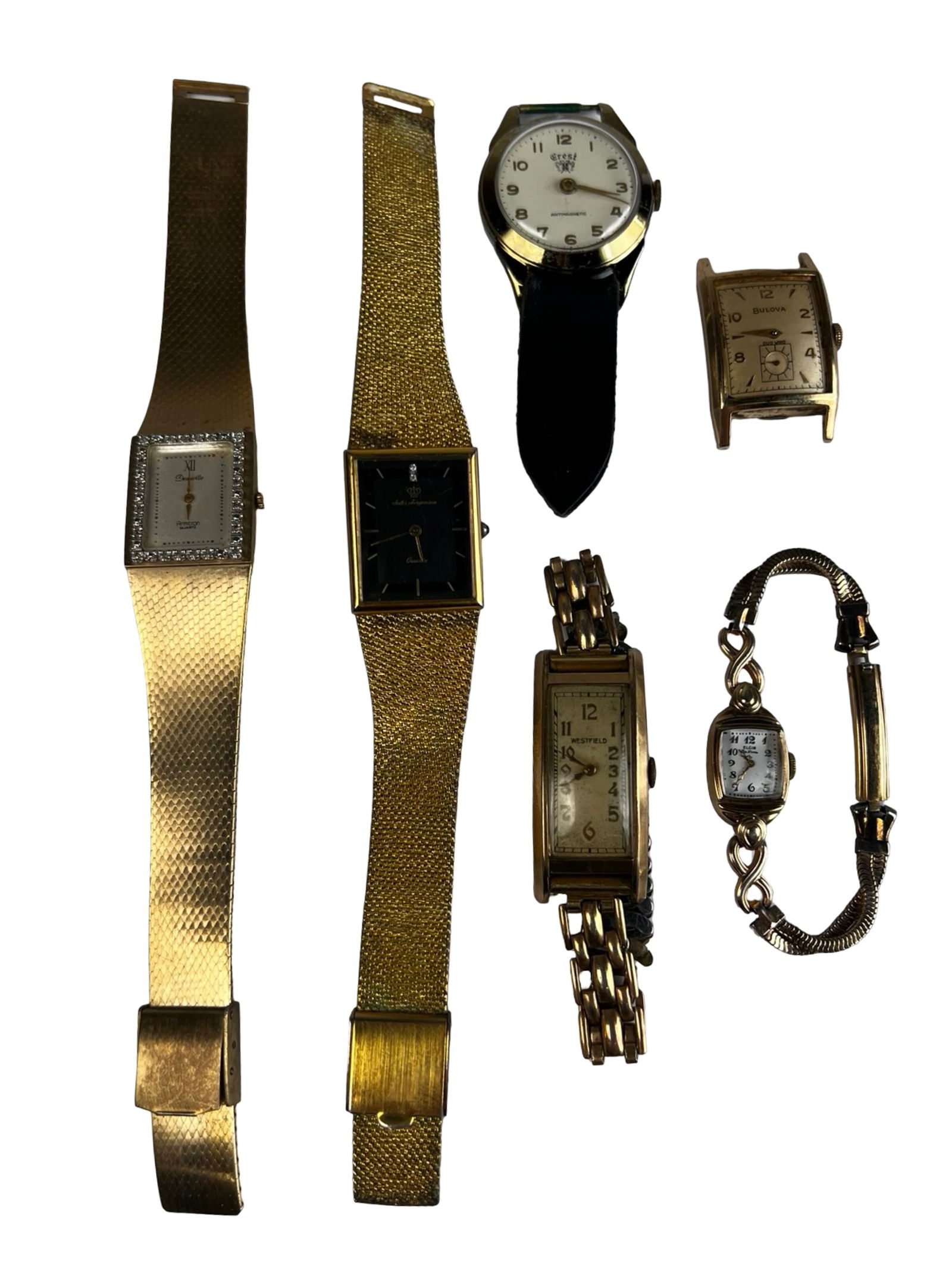 Group of Vintage Wrist Watches: Men's & Lady's Vintage Wrist Watches. Untested, some might be as found.