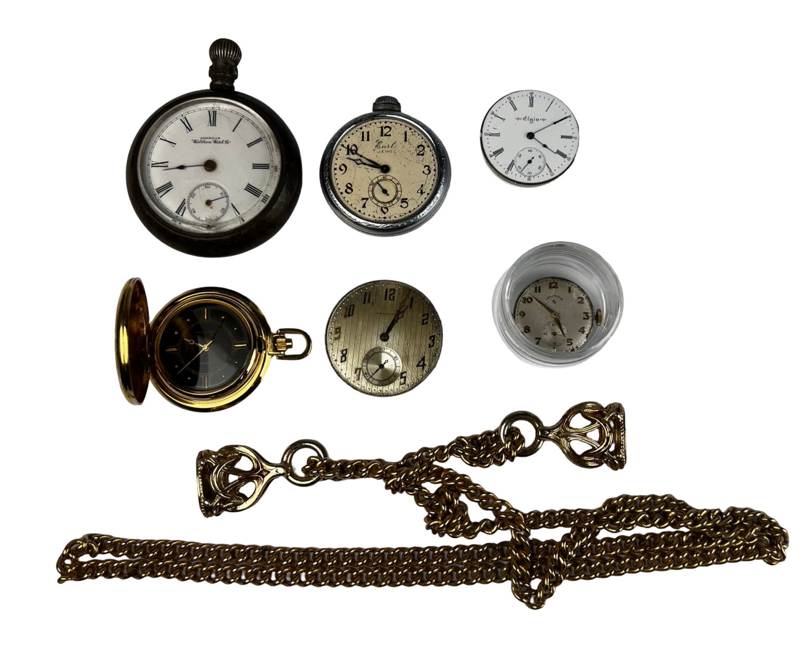 Vintage Pocket Watches, Movements & Fob Chain (1 of 5)