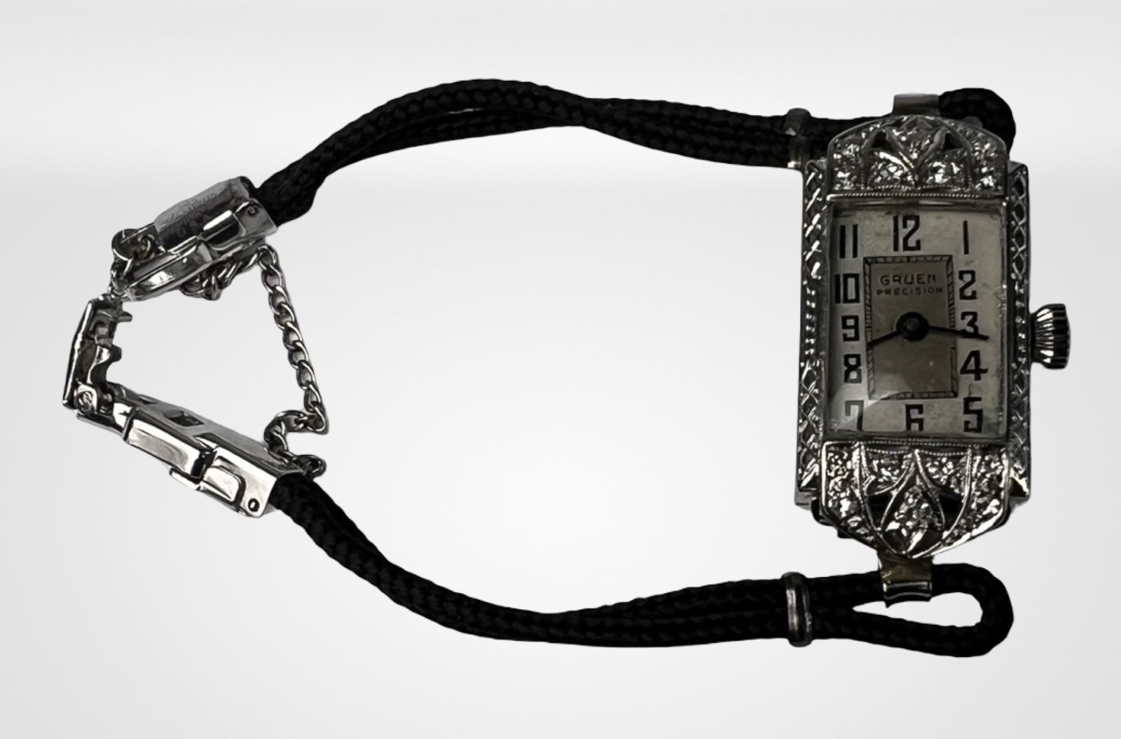 Vintage Gruen Lady's 18k White Gold Wrist Watch: Vintage Gruen Lady's Wrist Watch in 14k White Case. Non-running.