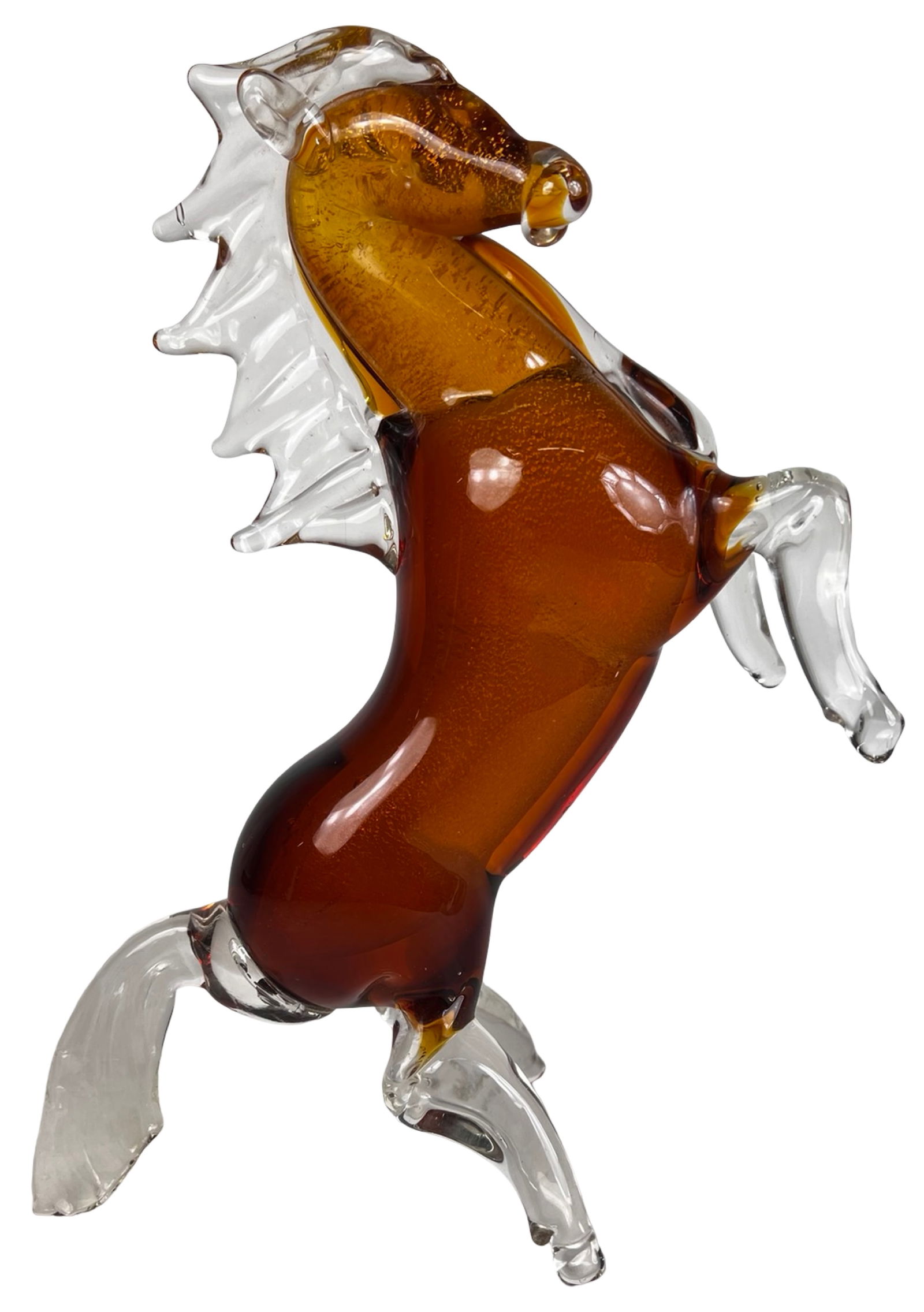 Murano Art Glass Rearing Stallion Horse Sculpture (1 of 4)