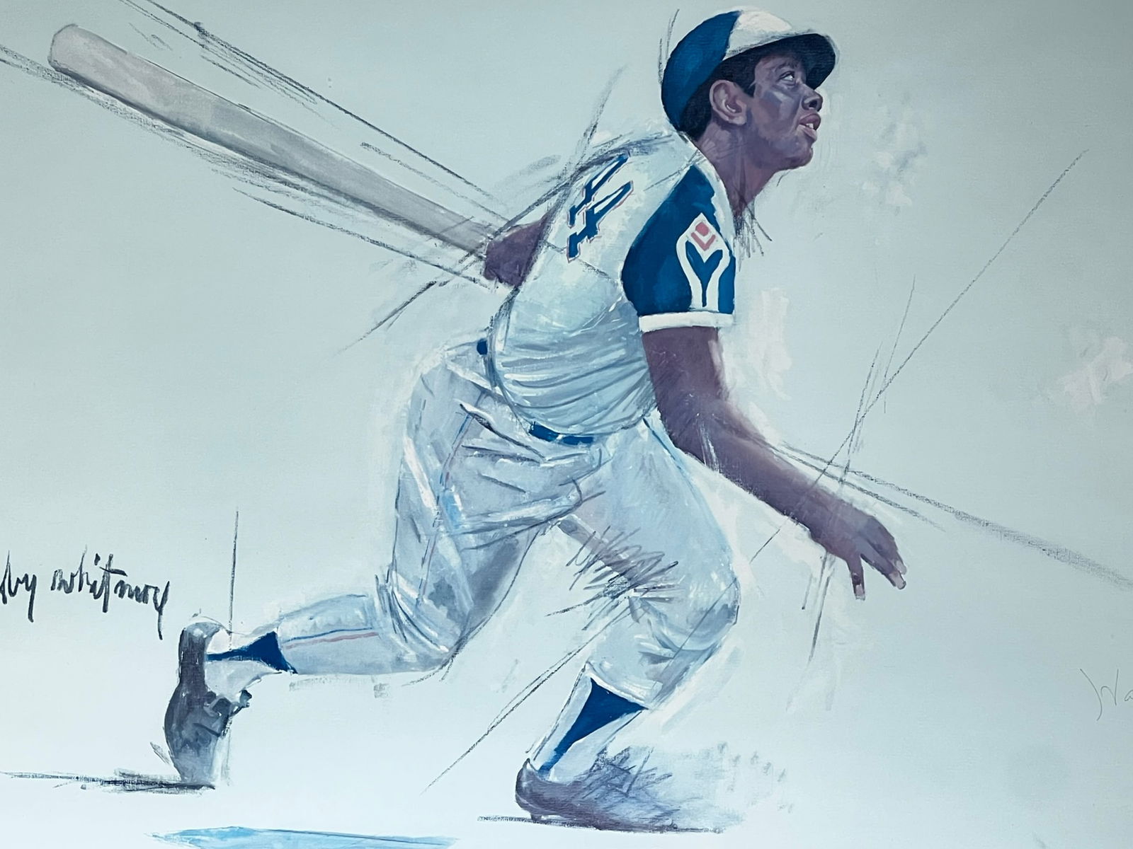 Hank Aaron Signed Lithograph by Coby Whitmore - 2