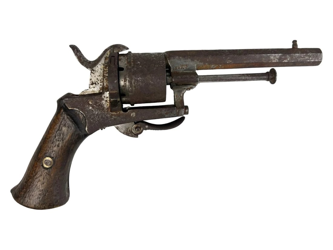 Antique Belgian Lefaucheux Pinfire Revolver Gun (1 of 7)
