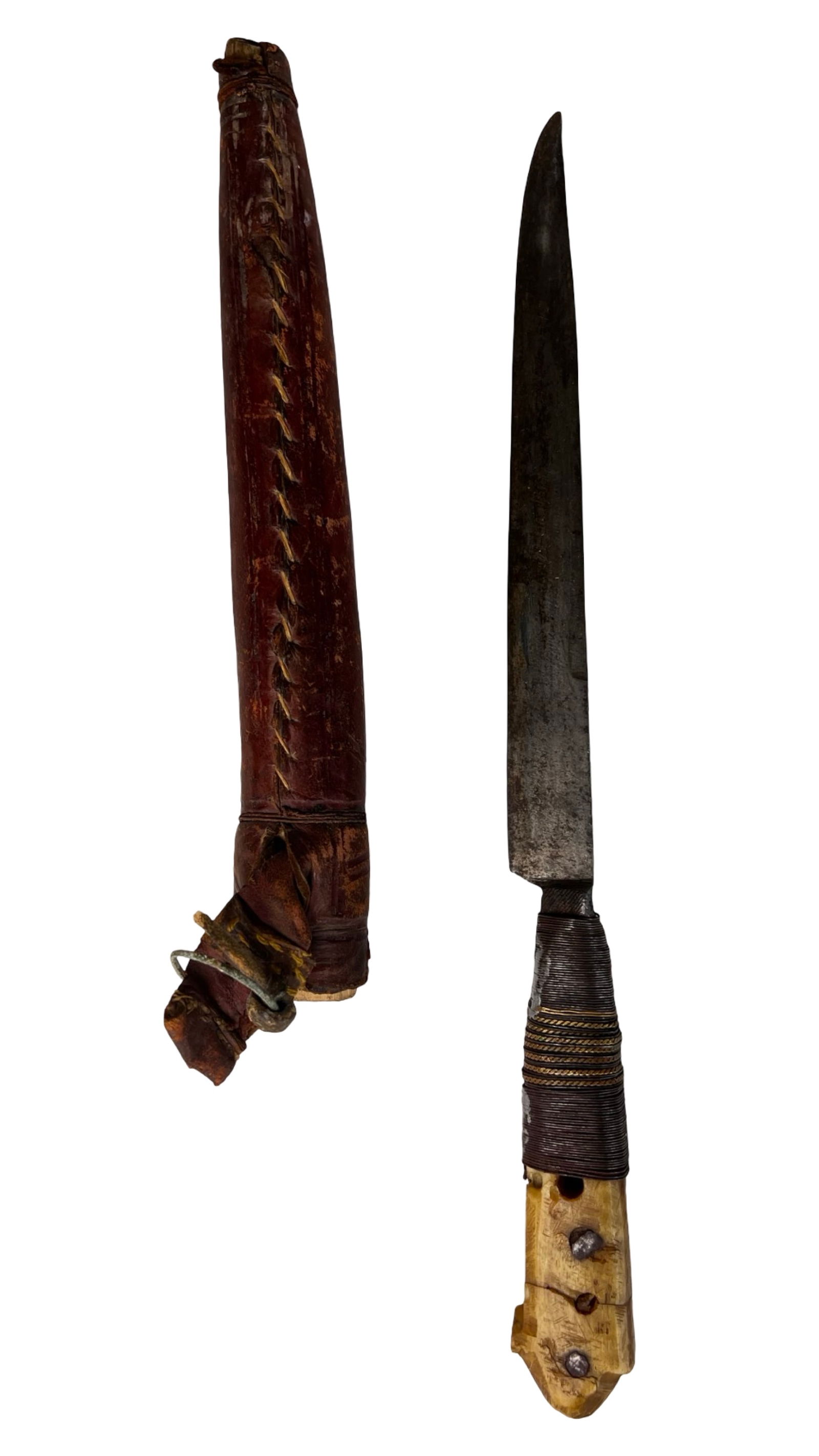 Algerian Bou "Khodmi" Saadi Dagger with Scabbard (1 of 5)