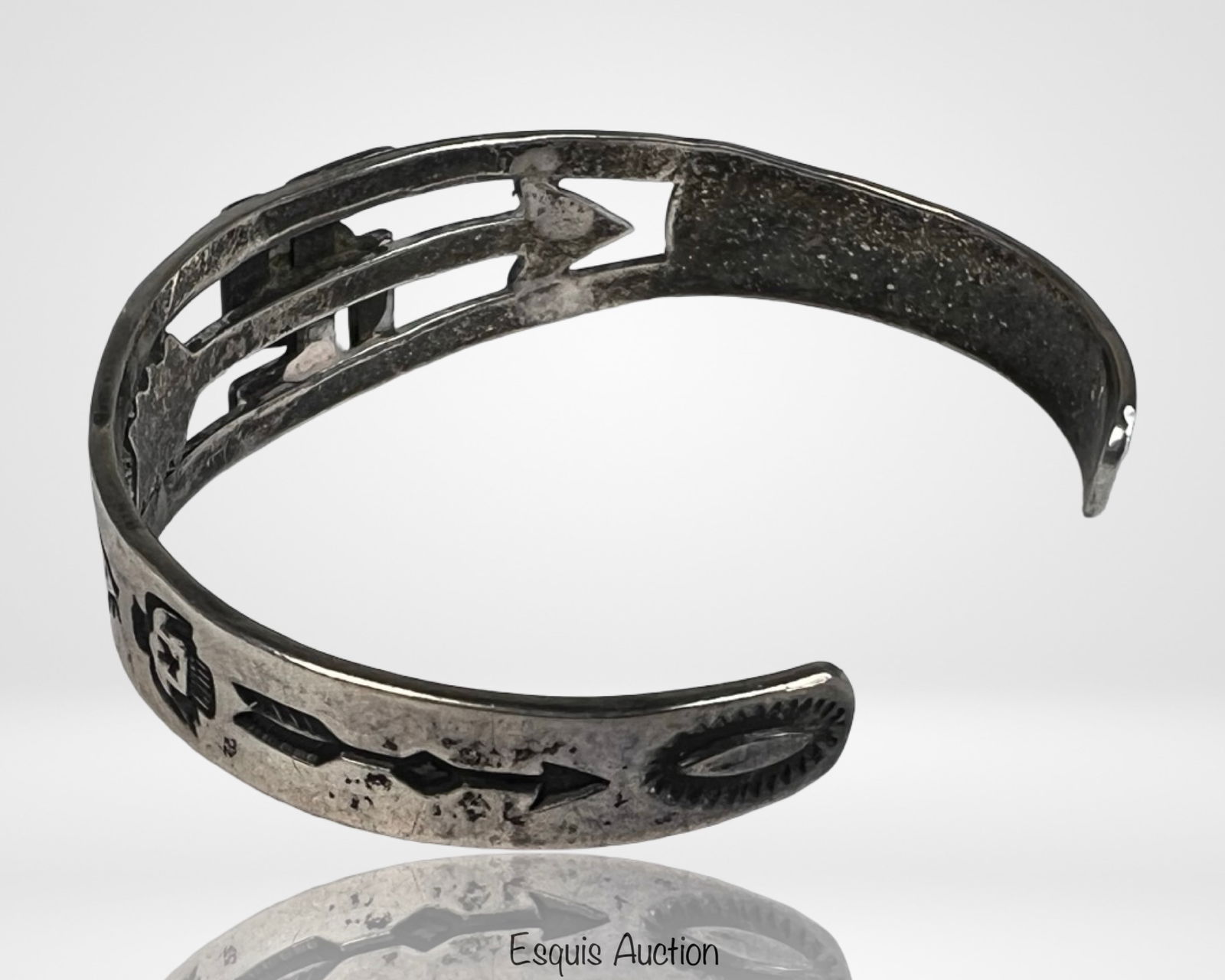 Sterling Silver Good Fortune Cuff Bracelet - 4