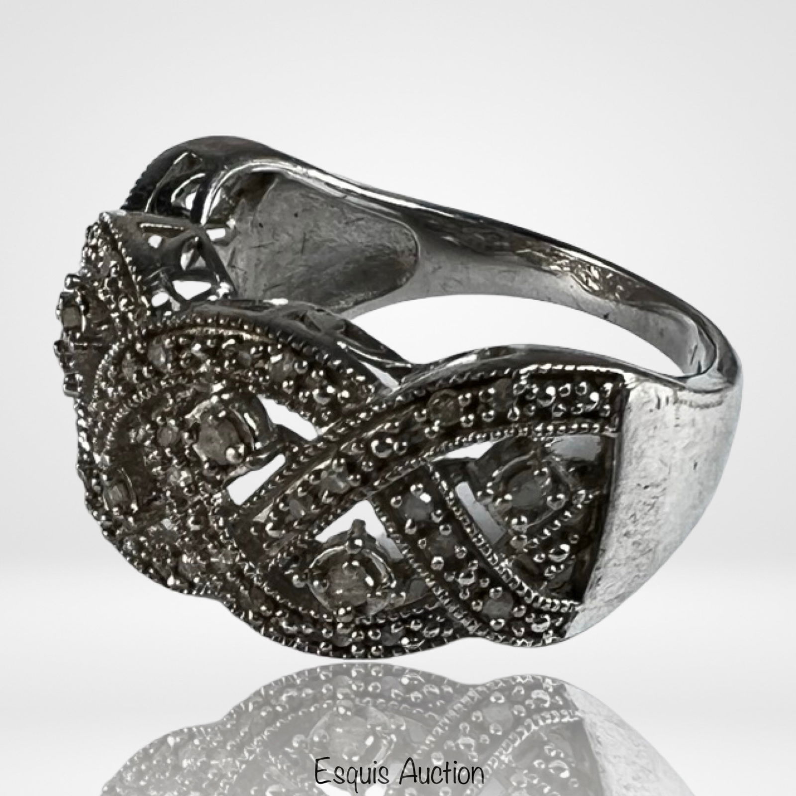 Lady's 0.33 CTW Diamond Sterling Silver Ring - 2