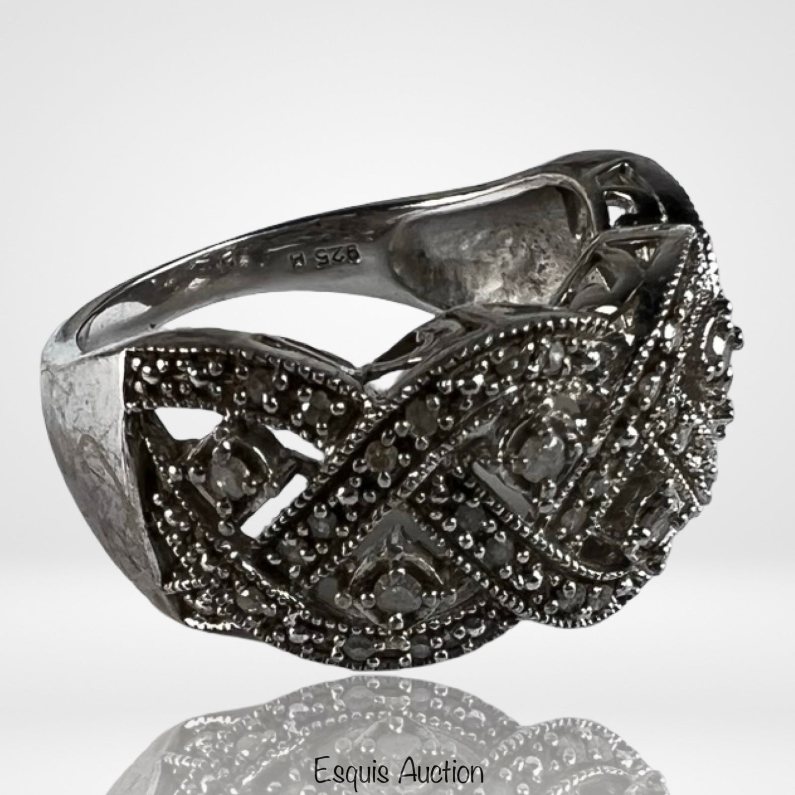 Lady's 0.33 CTW Diamond Sterling Silver Ring - 3