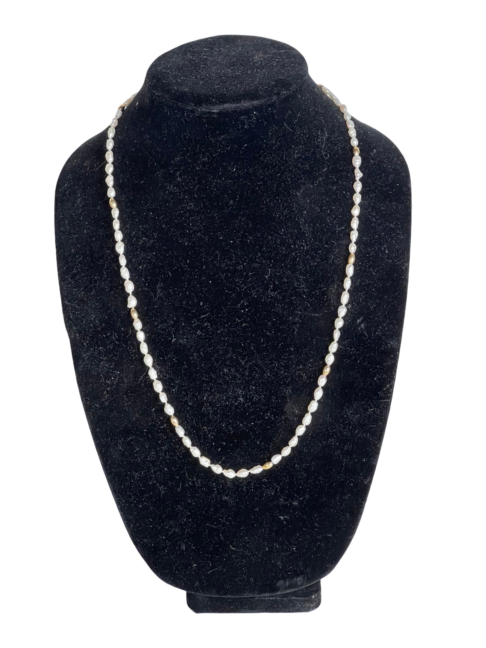 Natural Pearls Necklace with 14k Gold Clasp & Bids (1 of 3)