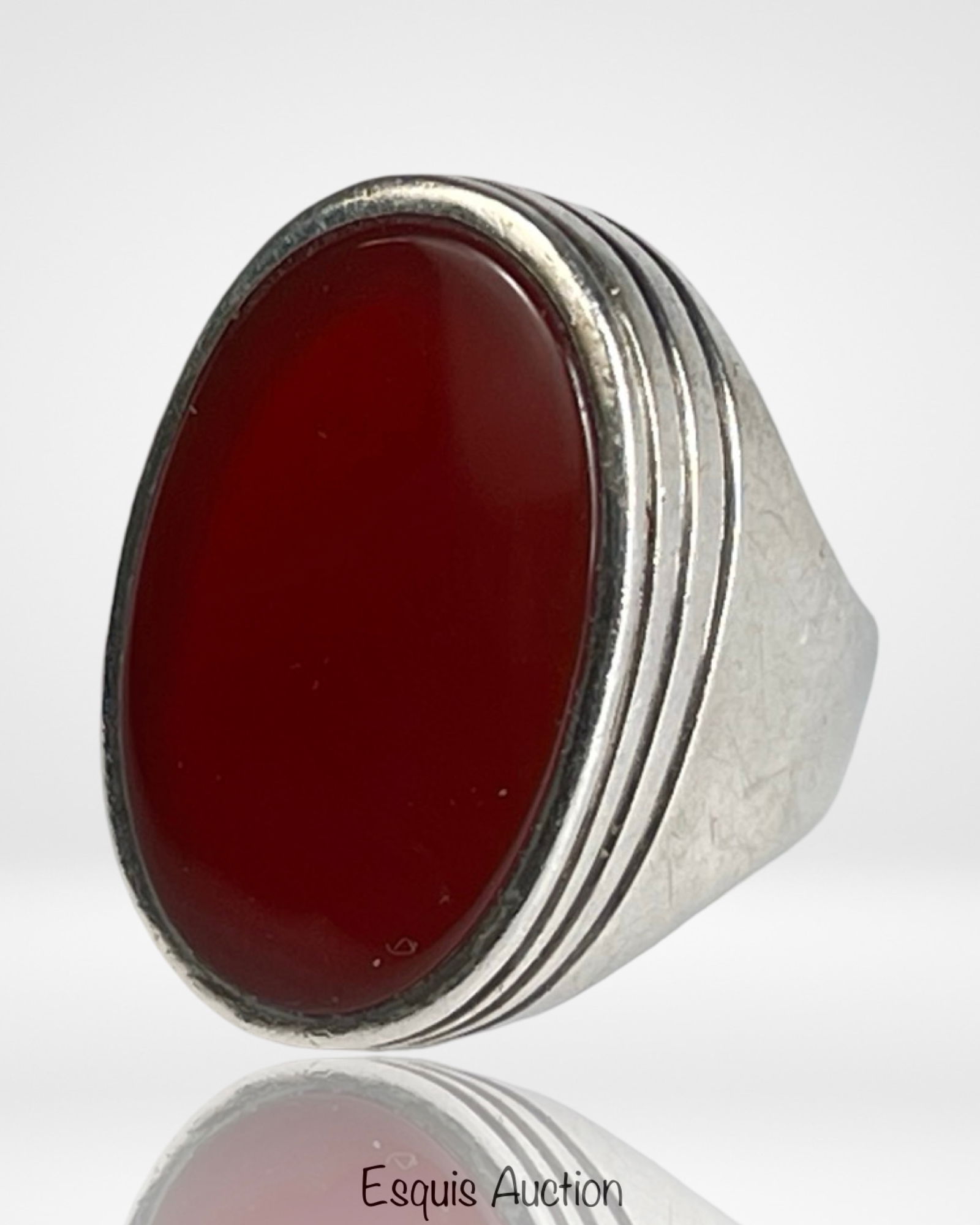 Sterling Silver Yemeni Aqeeq Agate Ring (1 of 4)