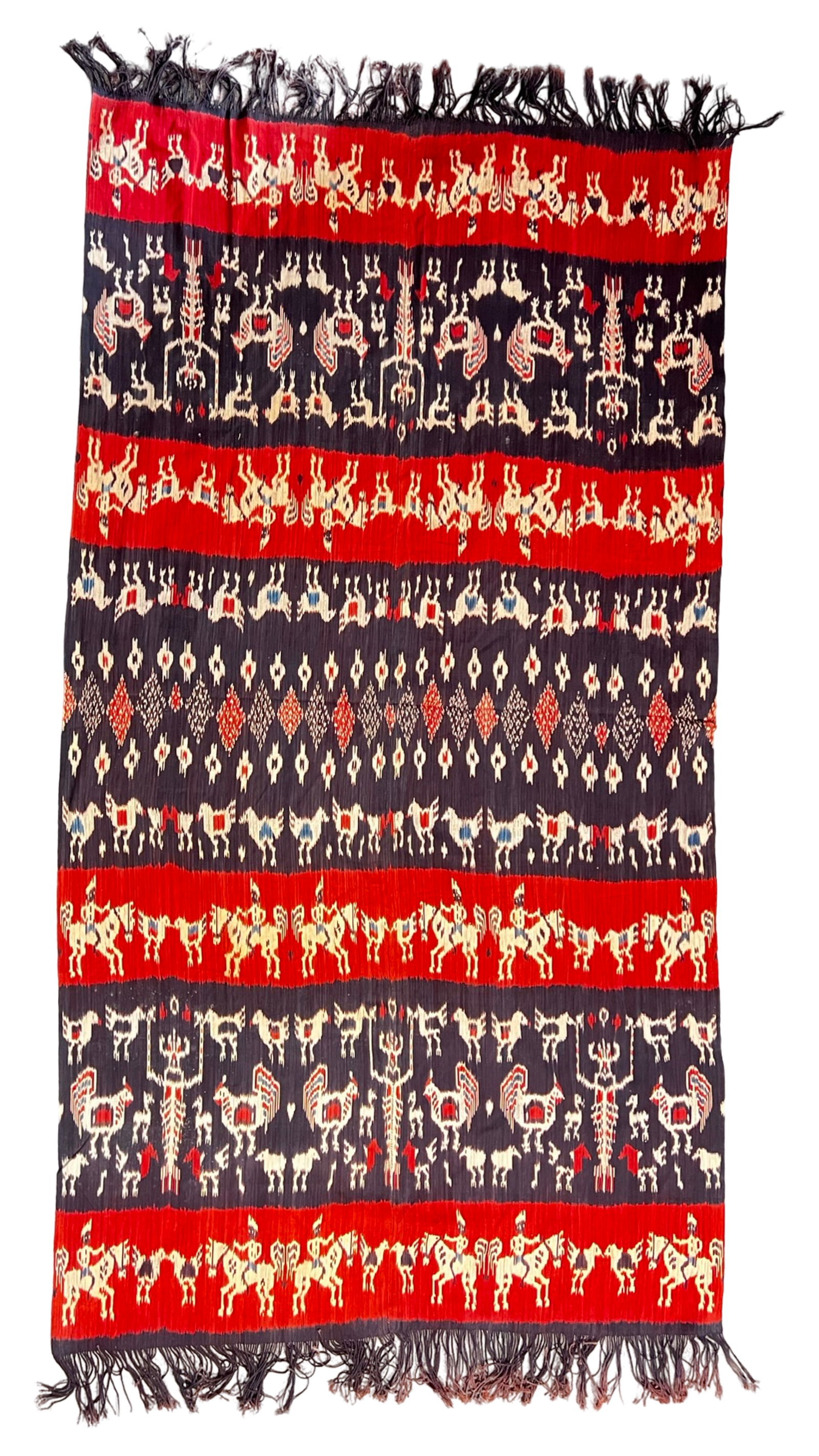Sumba Island Ikat Textile - Horse & Rooster Motifs (1 of 3)