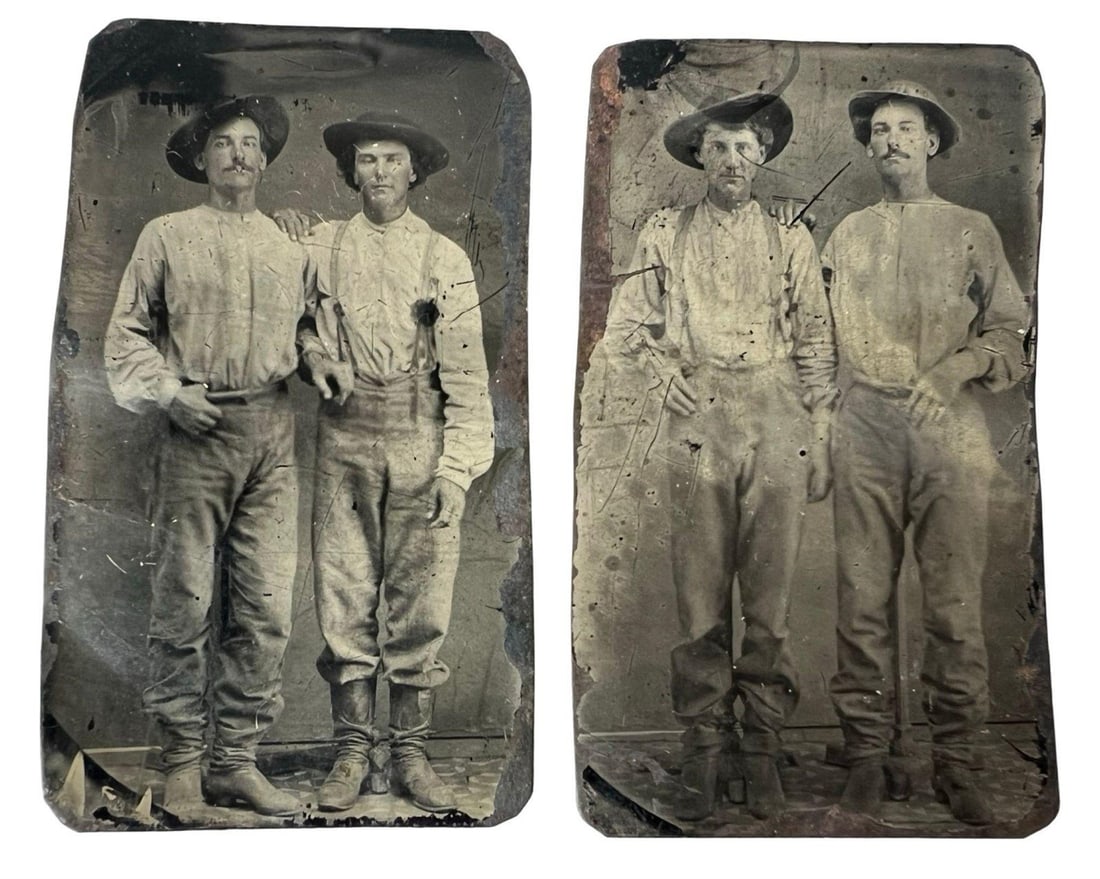 Pair of Antique 19th C Tintype Photographs (1 of 2)