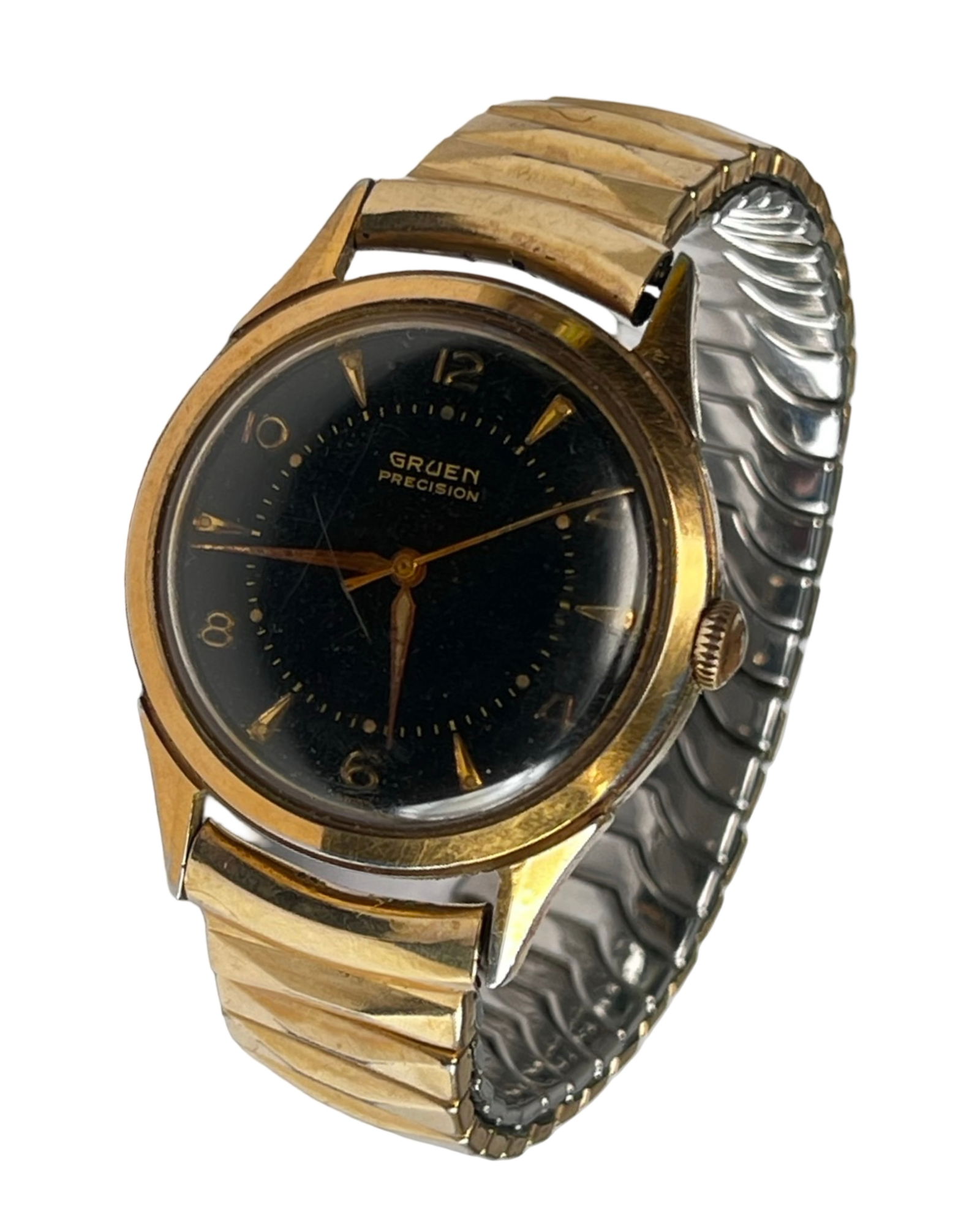 Gruen Precision 1950s Men's Wrist Watch: Gruen Precision 1950s Men's Wrist Watch. Shows some age related wear, non running.