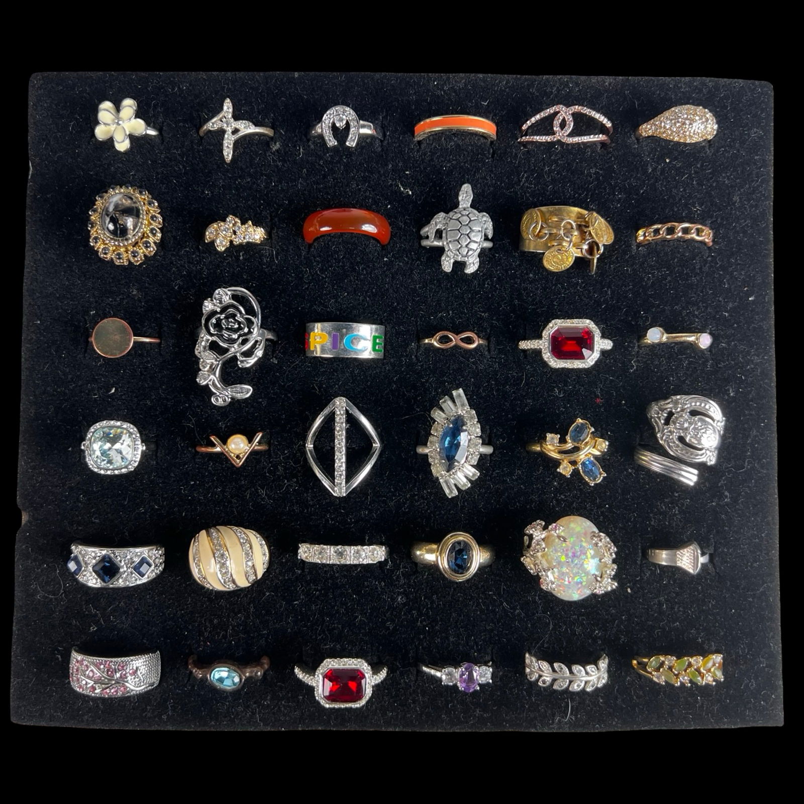 Elegance for Every Finger- 36 Lady's Rings: Explore a beautifully varied collection of 36 ladies' rings, showcasing an appealing mix of classic designs and modern statement styles. This diverse assortment offers something to suit many preferenc