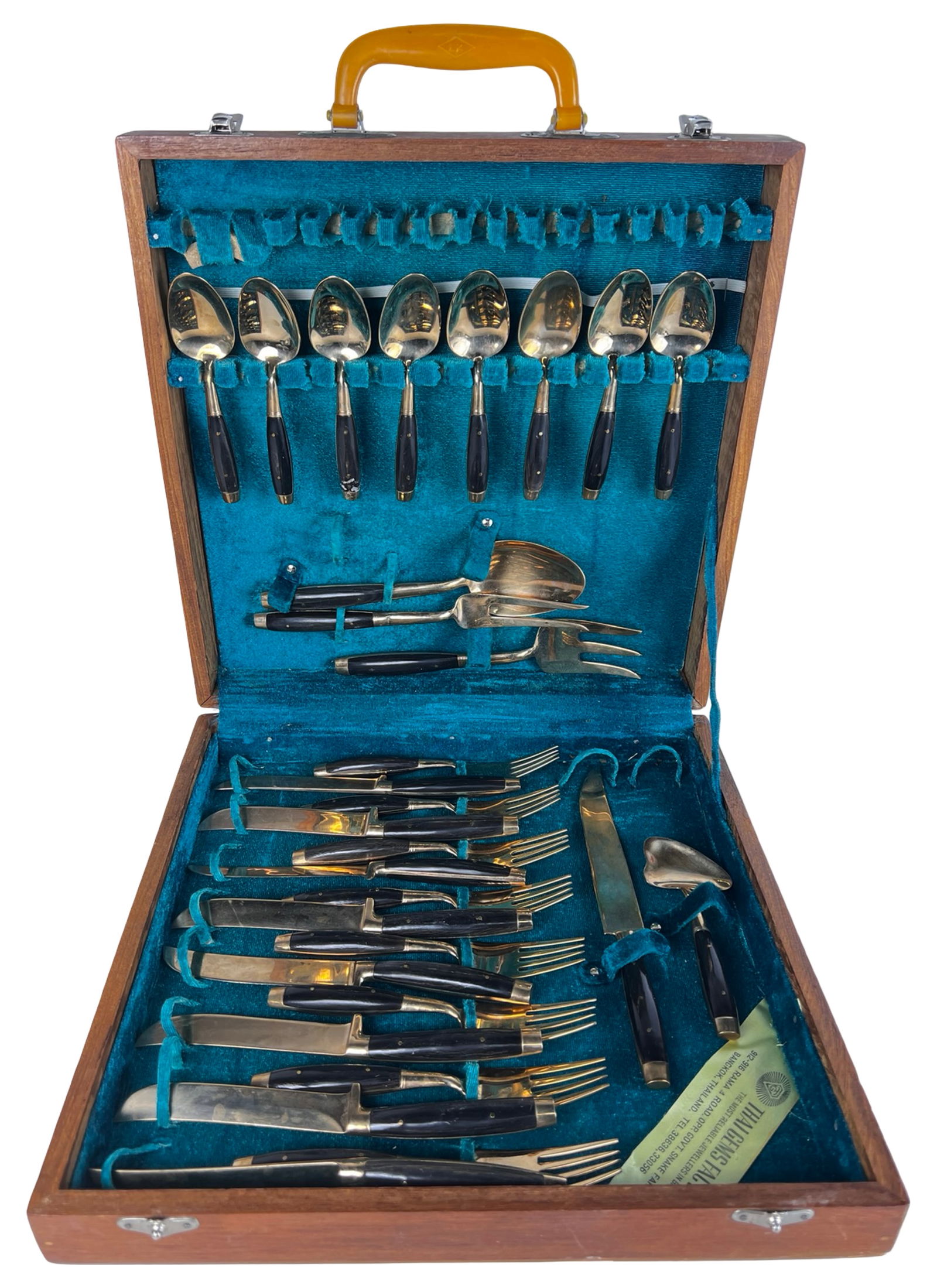 Vintage Brass Flatware Set in Fitted Case (1 of 4)