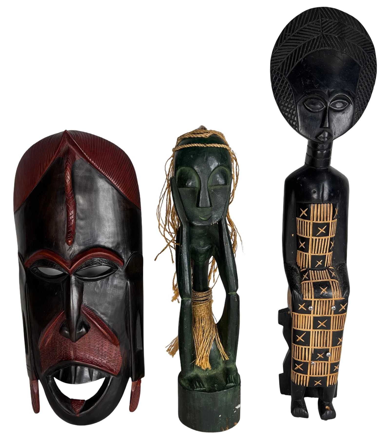 Hand Carved African Wood Sculptures & Mask (1 of 3)