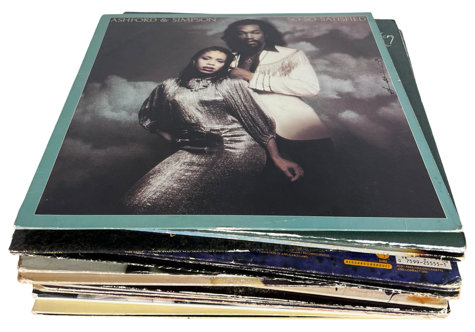 Assorted Rock & Pop LP Record Collection: Group of LP vinyl records spanning classic rock, pop, soul, and soft rock from the 1960s-1980s. Artists and titles visible in this lot include Ashford & Simpson (So So Satisfied, Is It Still Good to Y