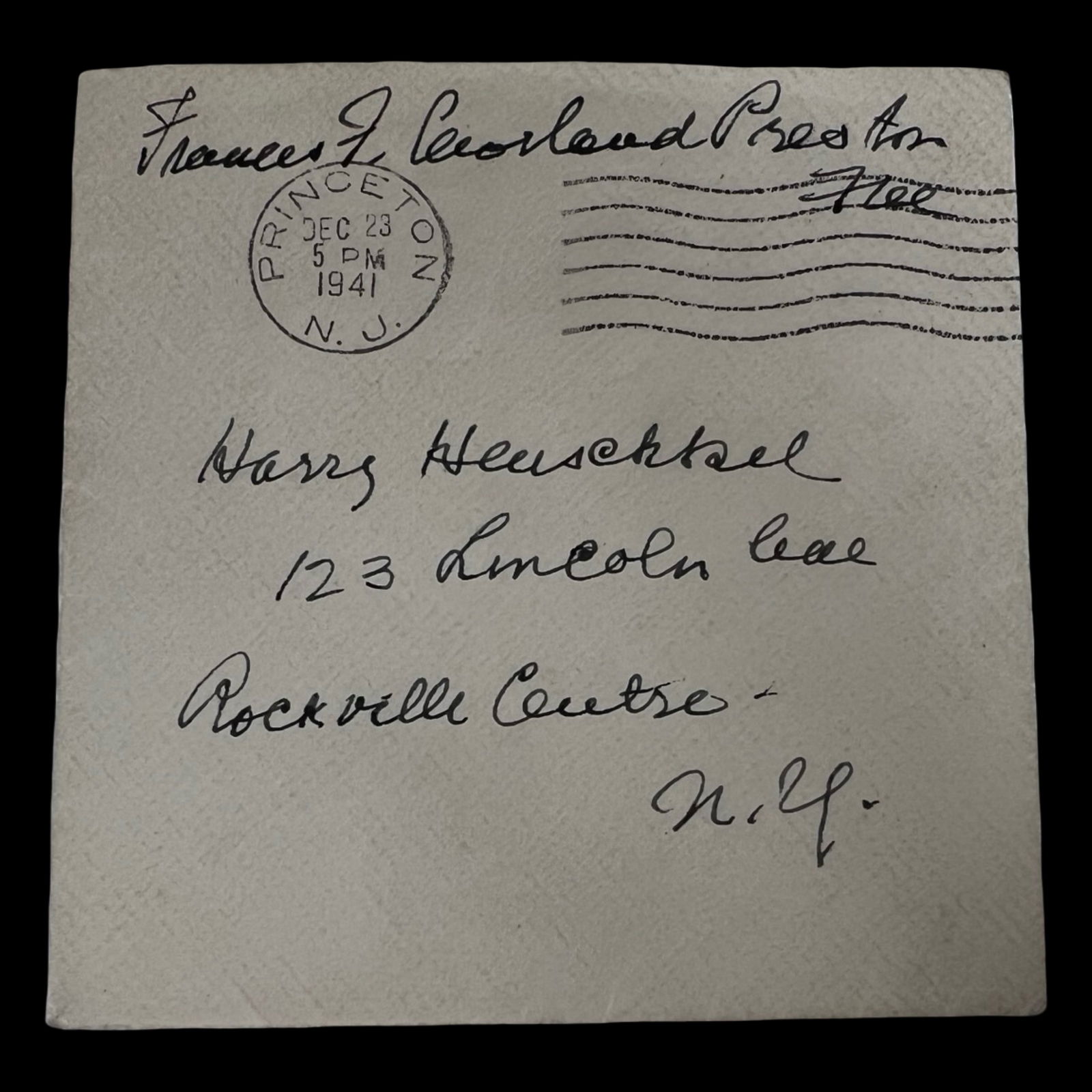 Frances F. Cleveland Signed 1941 Envelope (1 of 2)