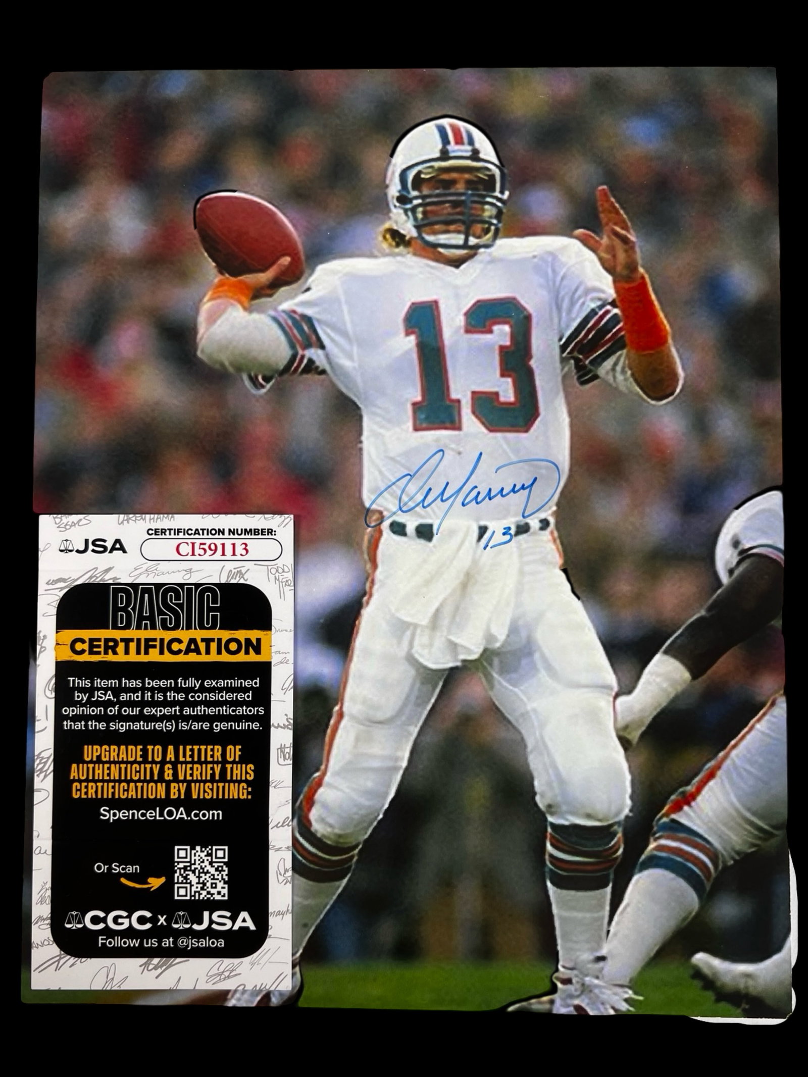 Dan Marino Signed Miami Dolphins Photograph JSA (1 of 3)