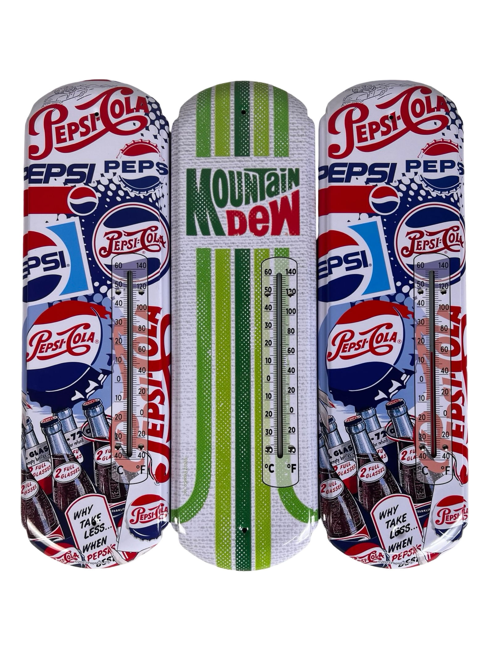 Pepsi-Cola & Mountain Dew Advertising Thermometers (1 of 4)