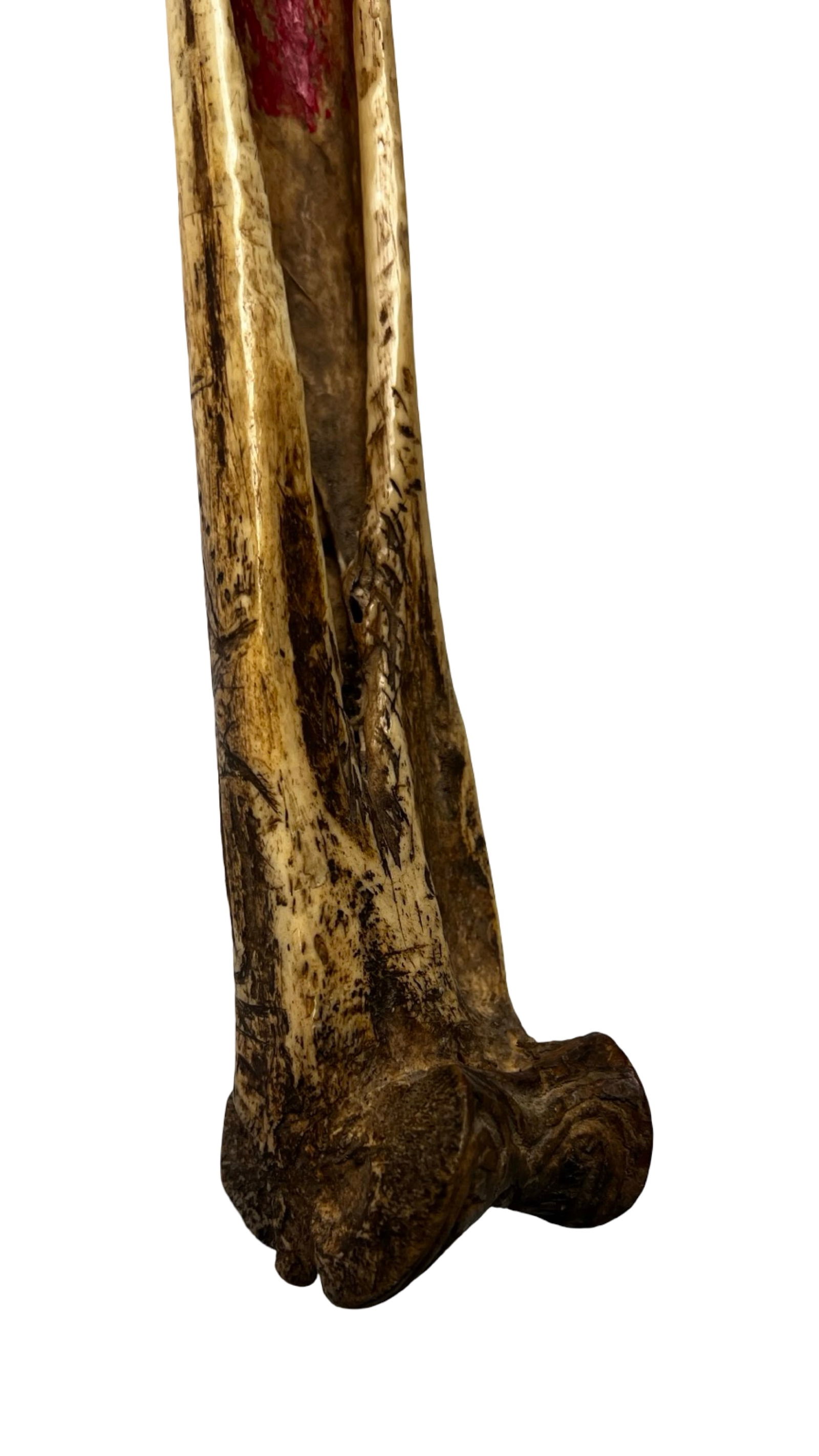 Papua New Guinea Human Leg Bone Dagger - 4