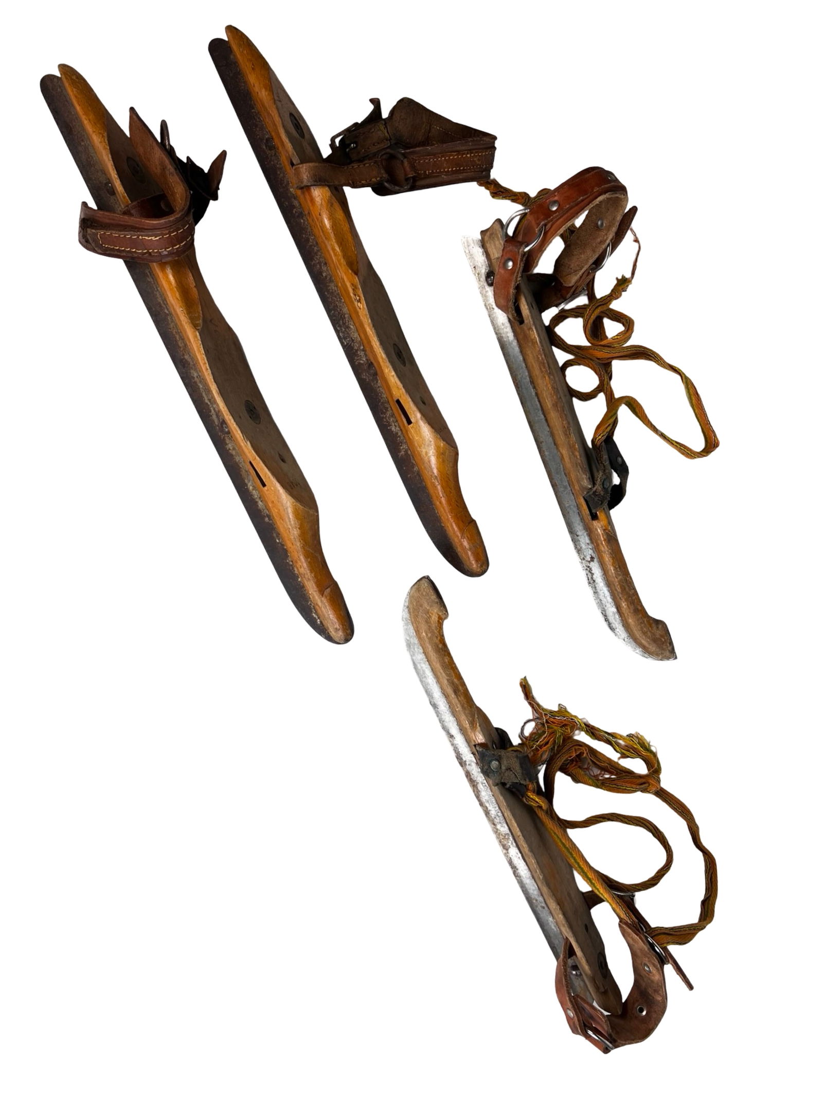 Two Pairs Antique Dutch Wooden Ice Skates (1 of 5)