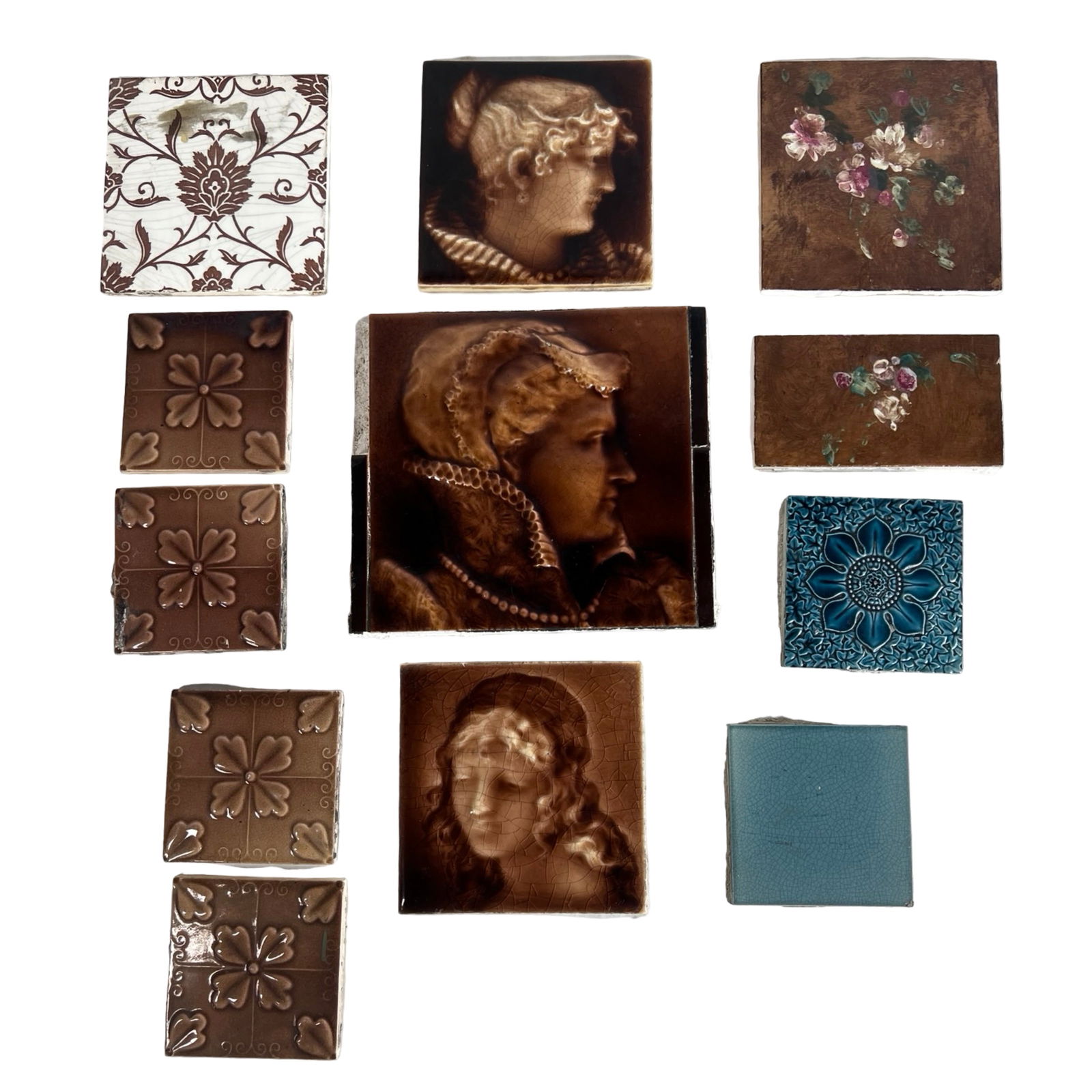 Antique Victorian Ceramic Fireplace Tiles (1 of 7)