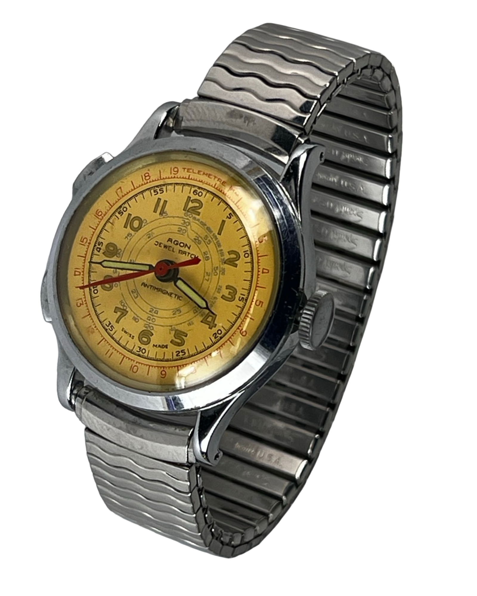 Vintage Agon Sportometer Men's Wrist Watch: Vintage Agon Sportometer Men's Wrist Watch. Good overall condition, normal age related wear. Non running condition.