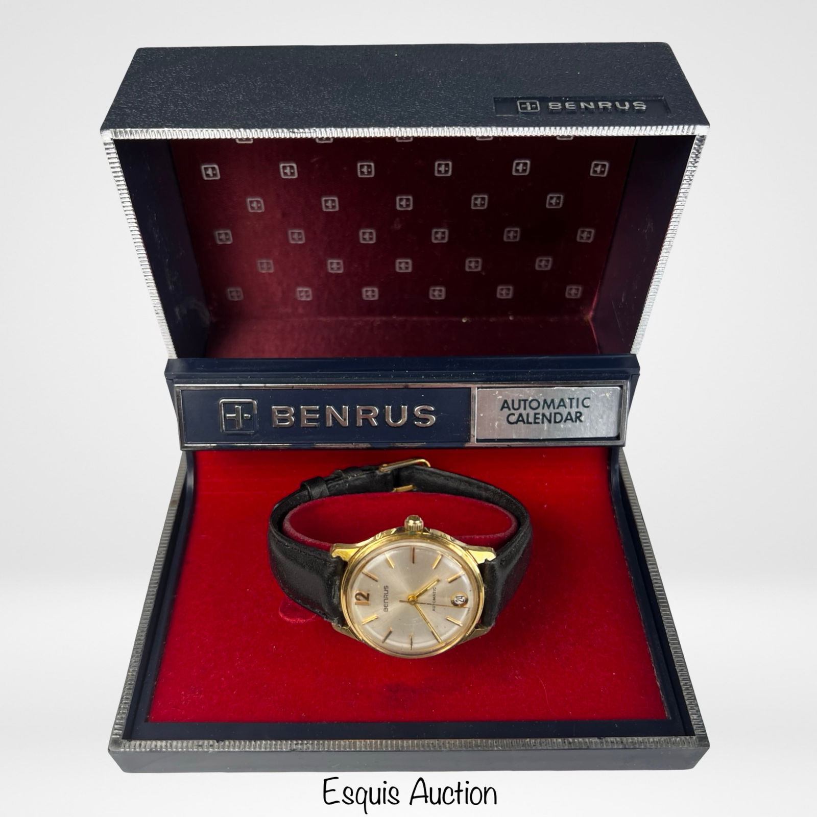 Vintage Benrus Automatic Wristwatch w Original Box: Vintage Benrus Automatic Wristwatch in 14k Gold Electroplated Case with Original Box. Good overall and running condition, normal age related wear.