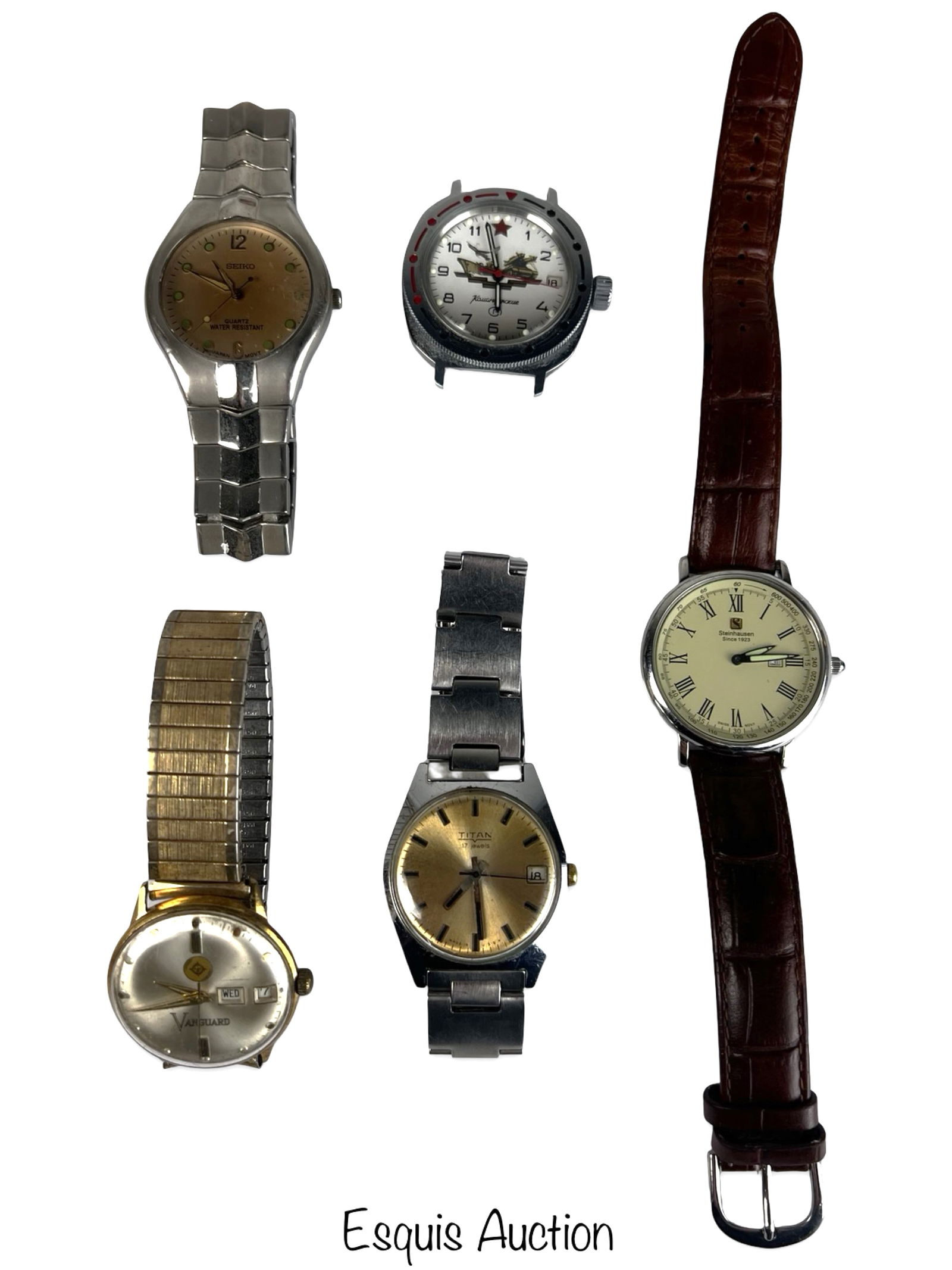 Group of Vintage Men's Wrist Watches: Group of Vintage Men's Wrist Watches. All Mechanical Watches are in working condition, quartz watches are untested w/o battery.