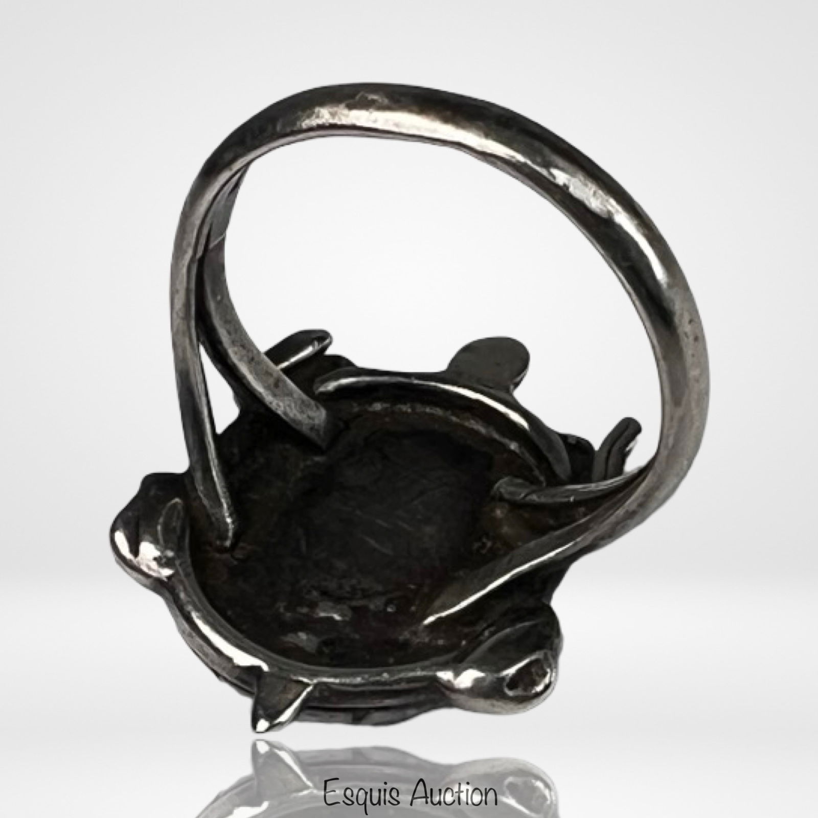 Native American Sterling Silver Turtle Ring - 3