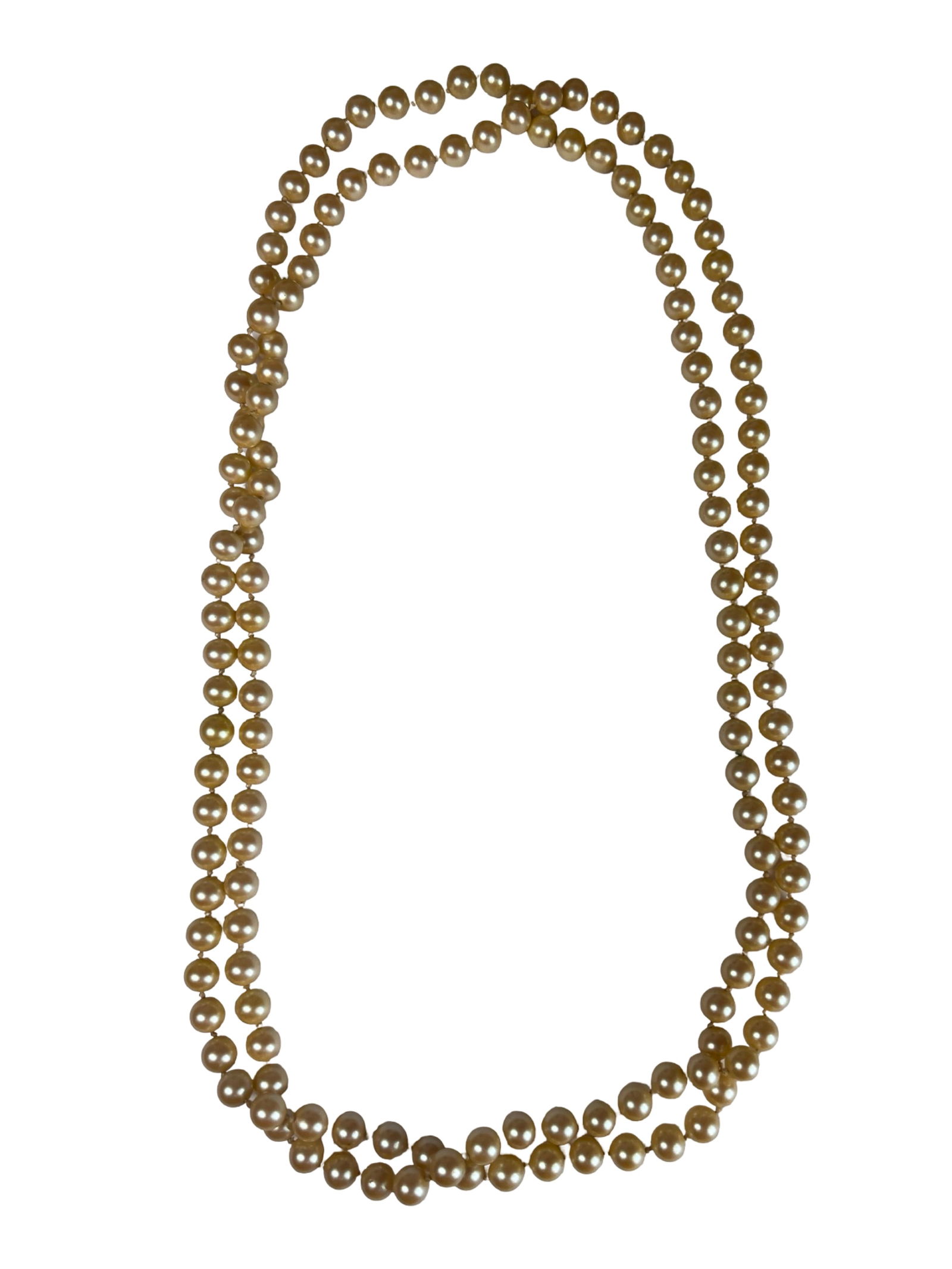Long Genuine Pearls Necklace - 2
